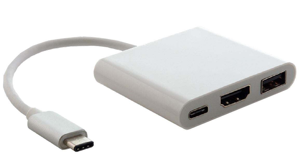 ASTROTEK USB 3.1 Type-C (USB-C) to HDMI, USB Type-A and USB Type-C Adapter Male to Female 4K 30Hz for Apple MacBook Chromebook Pixel