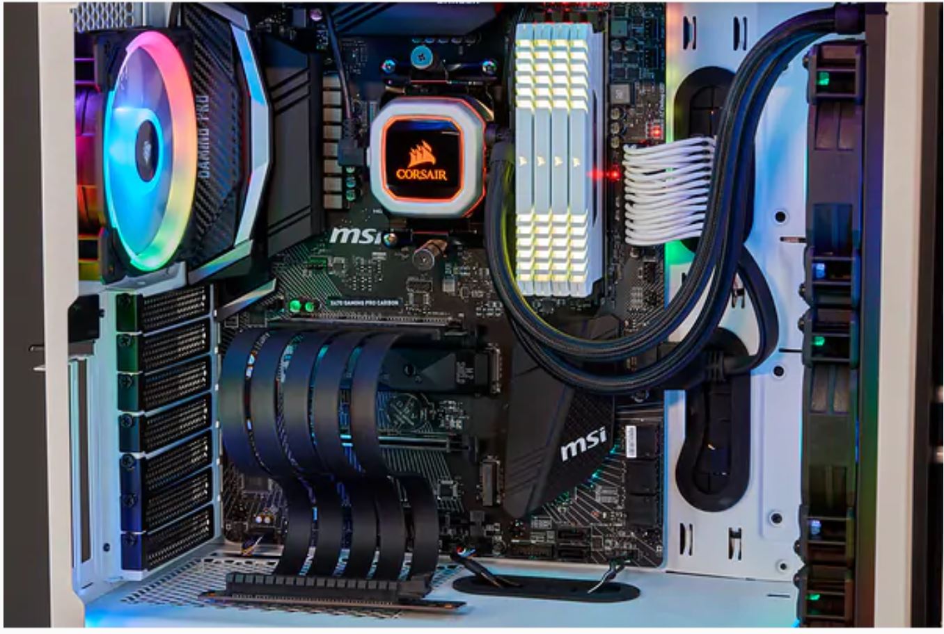 CORSAIR Premium Full-speed PCIE 3.0 X16 Bandwidth Extension Cable (300mm 90° female PCIe connector) Electromagnetic interference (EMI) shielded. Fully Flexible