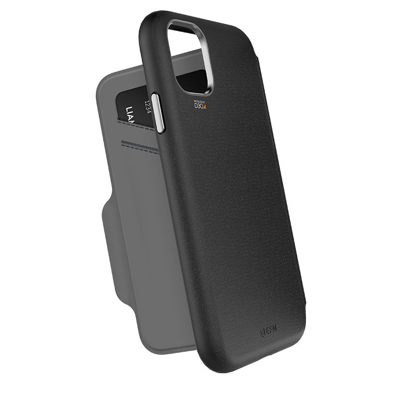 FORCE TECHNOLOGY Monaco Wallet 5G Case for Apple iPhone 12 Pro Max - Black (EFCFLAE182BSG), 6m Military Standard Drop Tested, Convenient card/cash pockets