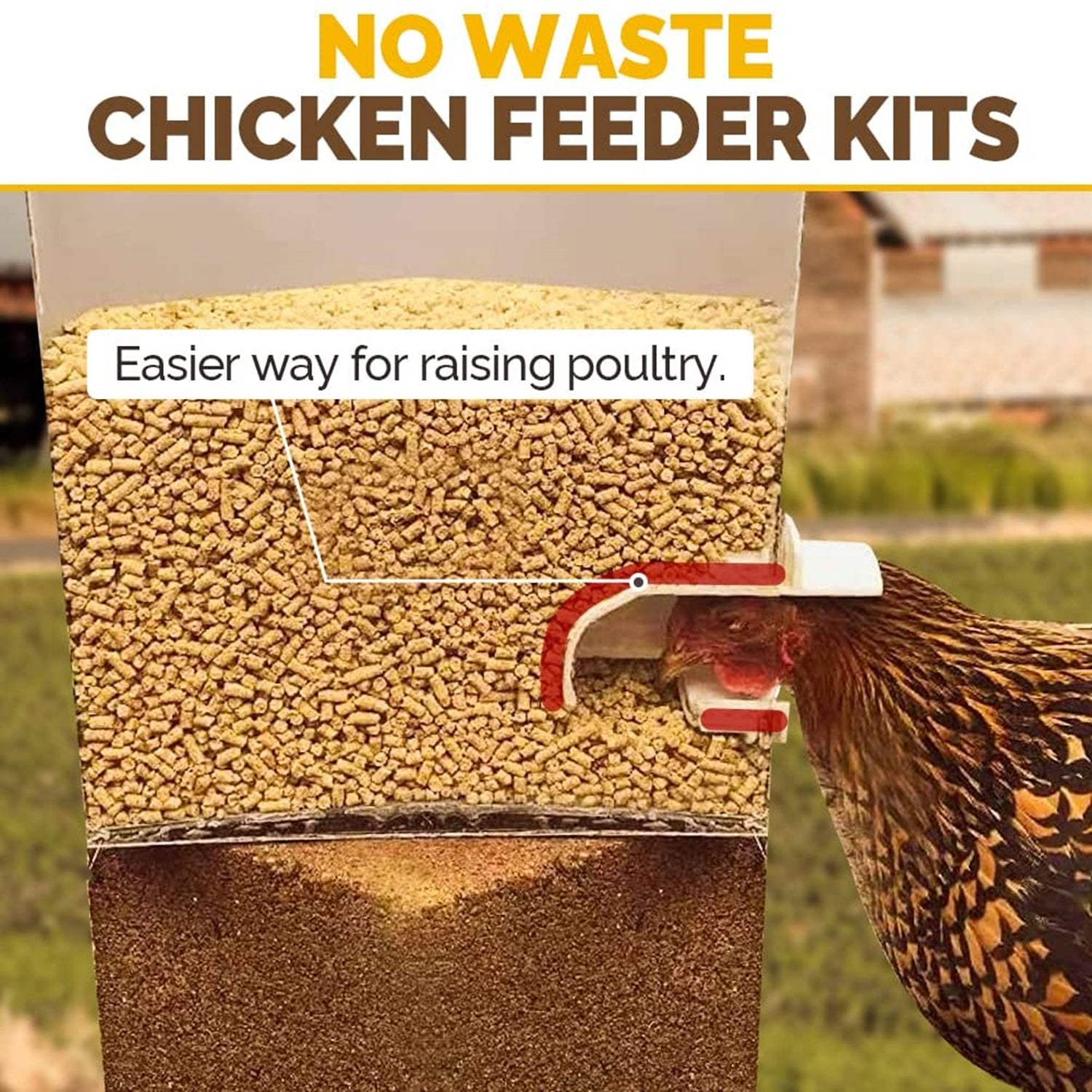 4 Port Chicken Feeder Poultry Feeder DIY Port PVC Gravity Fed Chicken Feeder