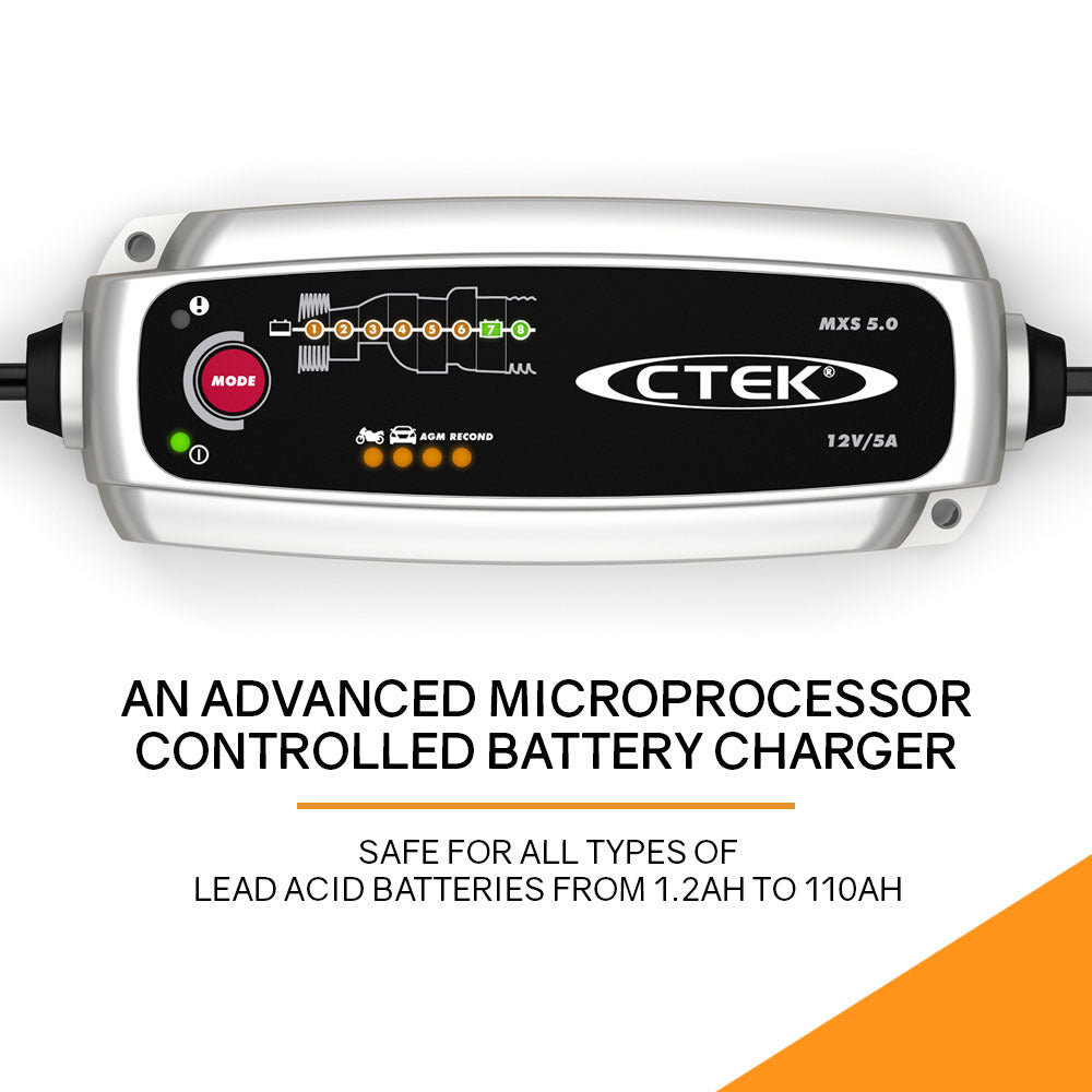 CTEK MXS 5.0 12V 5 Amp Smart Battery Charger and Cooler Bag Combo