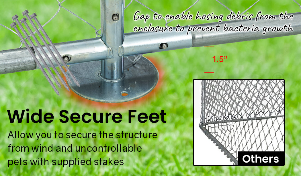 NEATAPET 3x3m Dog Enclosure Pet Playpen Outdoor Wire Cage Puppy Fence with Cover Shade