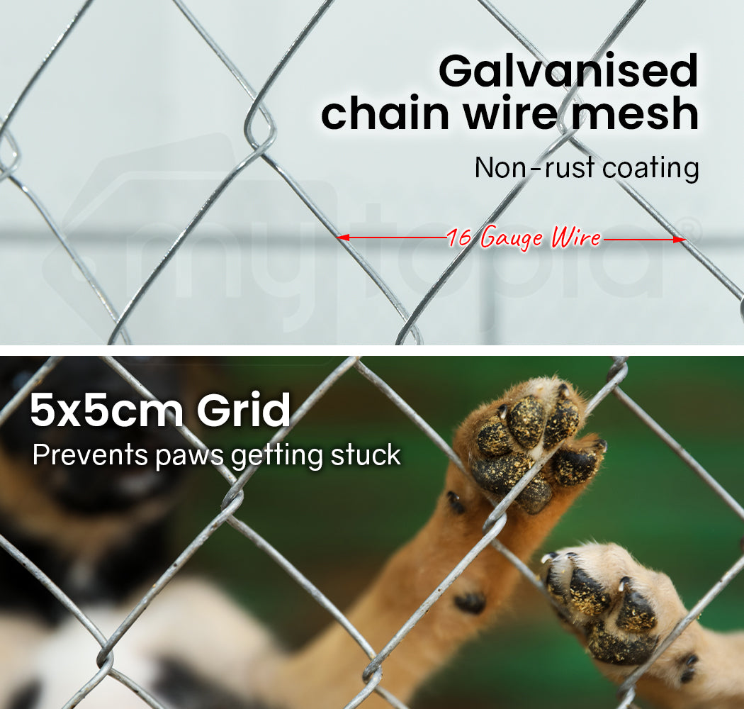 NEATAPET 3x3m Dog Enclosure Pet Playpen Outdoor Wire Cage Puppy Fence with Cover Shade