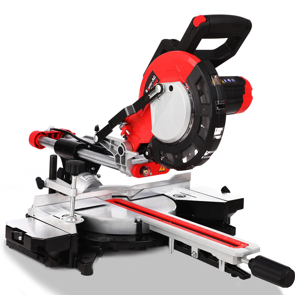 Baumr-AG Sliding Compound Mitre Saw Electric Bench Drop Chop Single Be