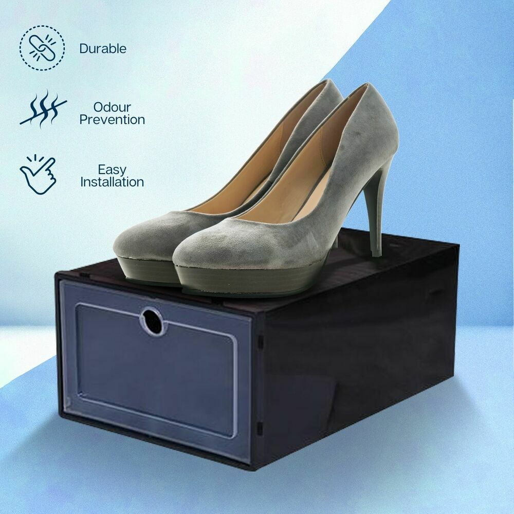 GOMINIMO Plastic Shoe Box 24 PCS Black GO-SB-105-QX