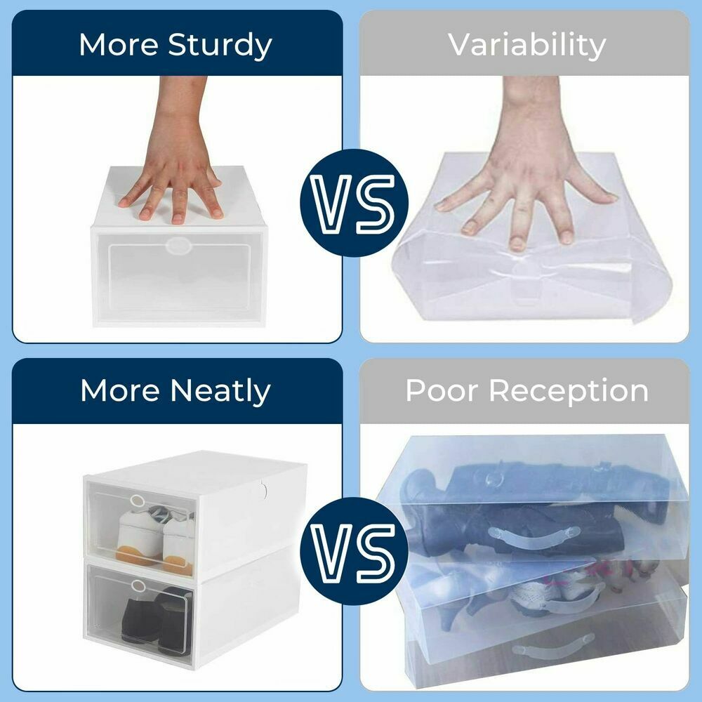 GOMINIMO Plastic Shoe Box 24 PCS Black GO-SB-105-QX