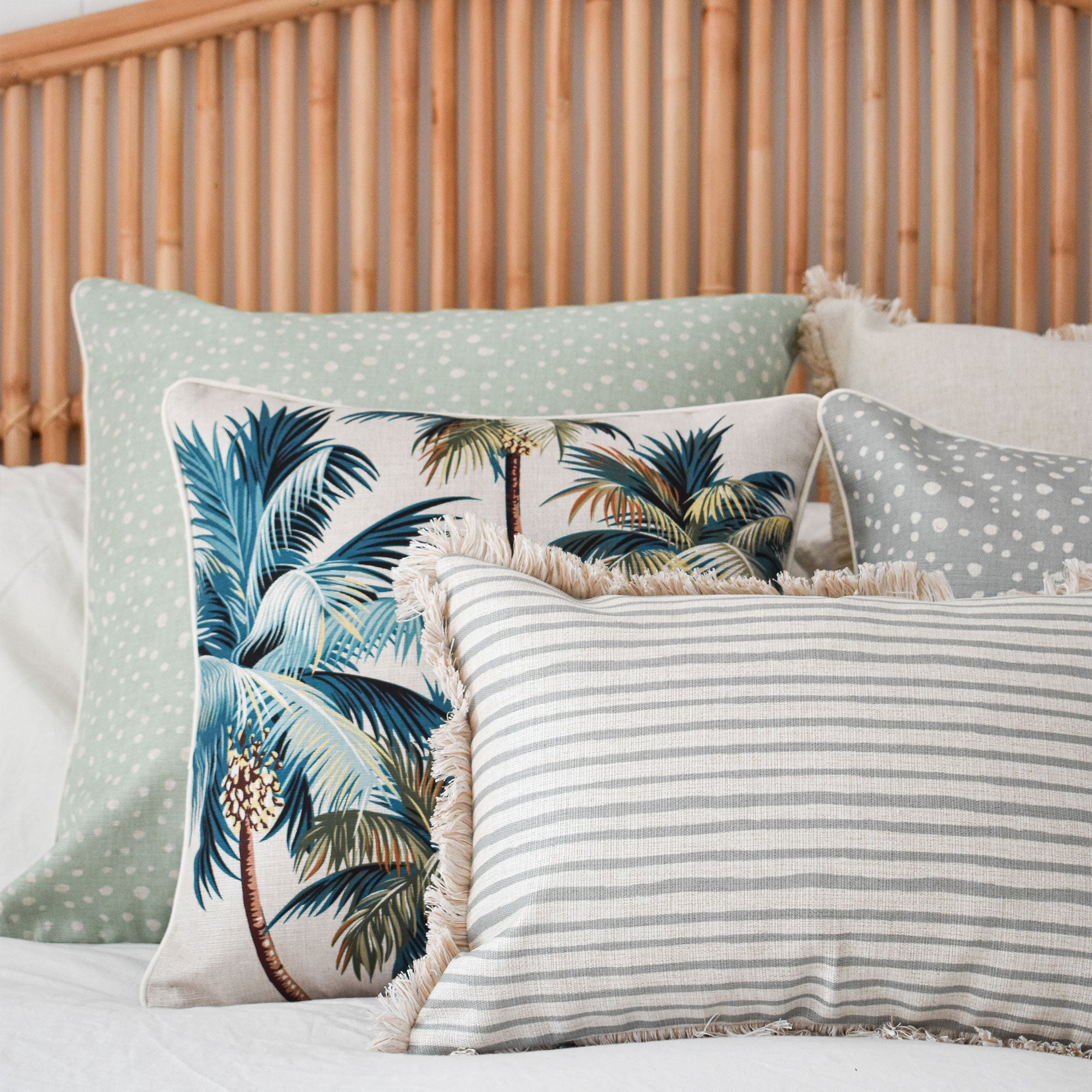 Cushion Cover-With Piping-Lunar Pale Mint-60cm x 60cm