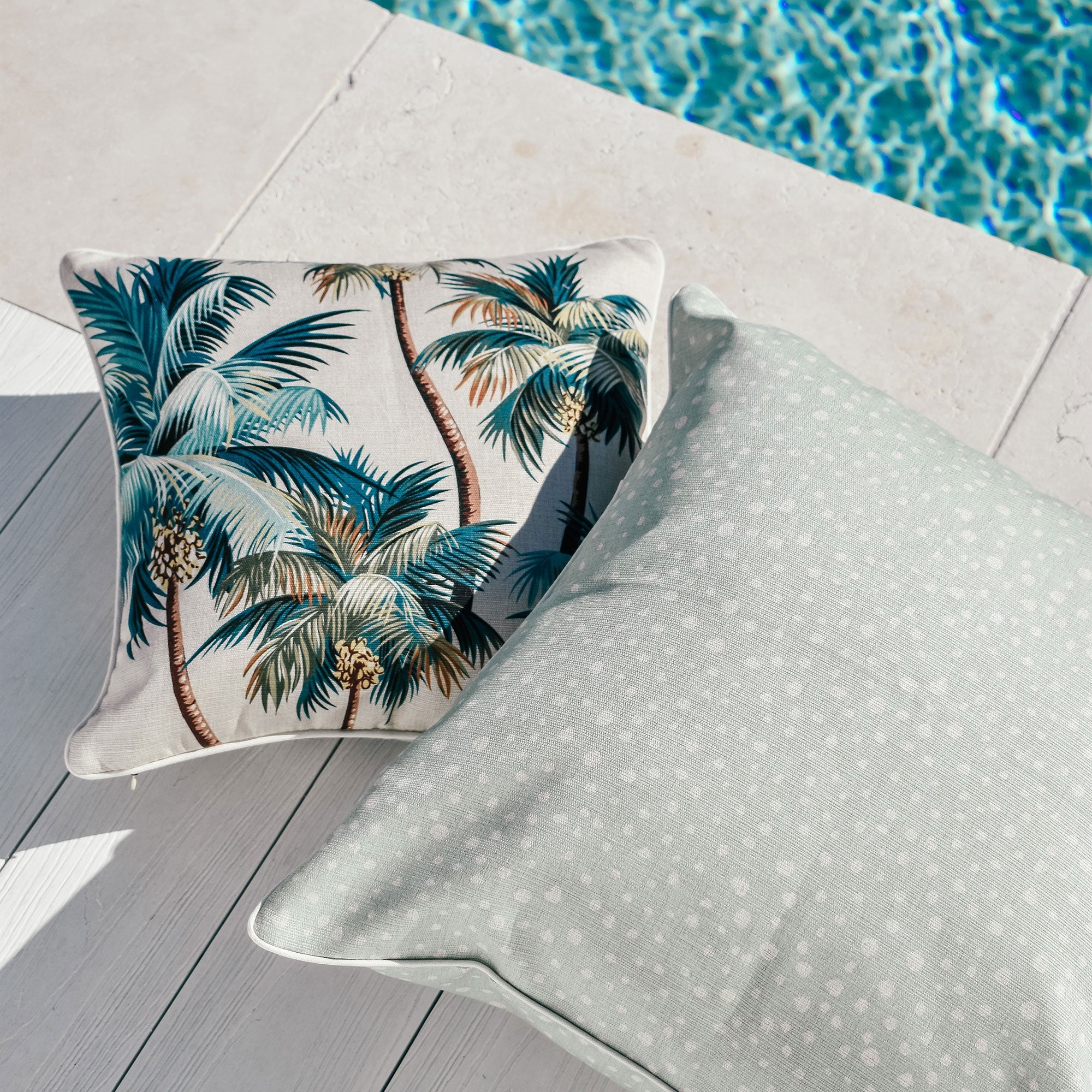 Cushion Cover-With Piping-Lunar Pale Mint-60cm x 60cm