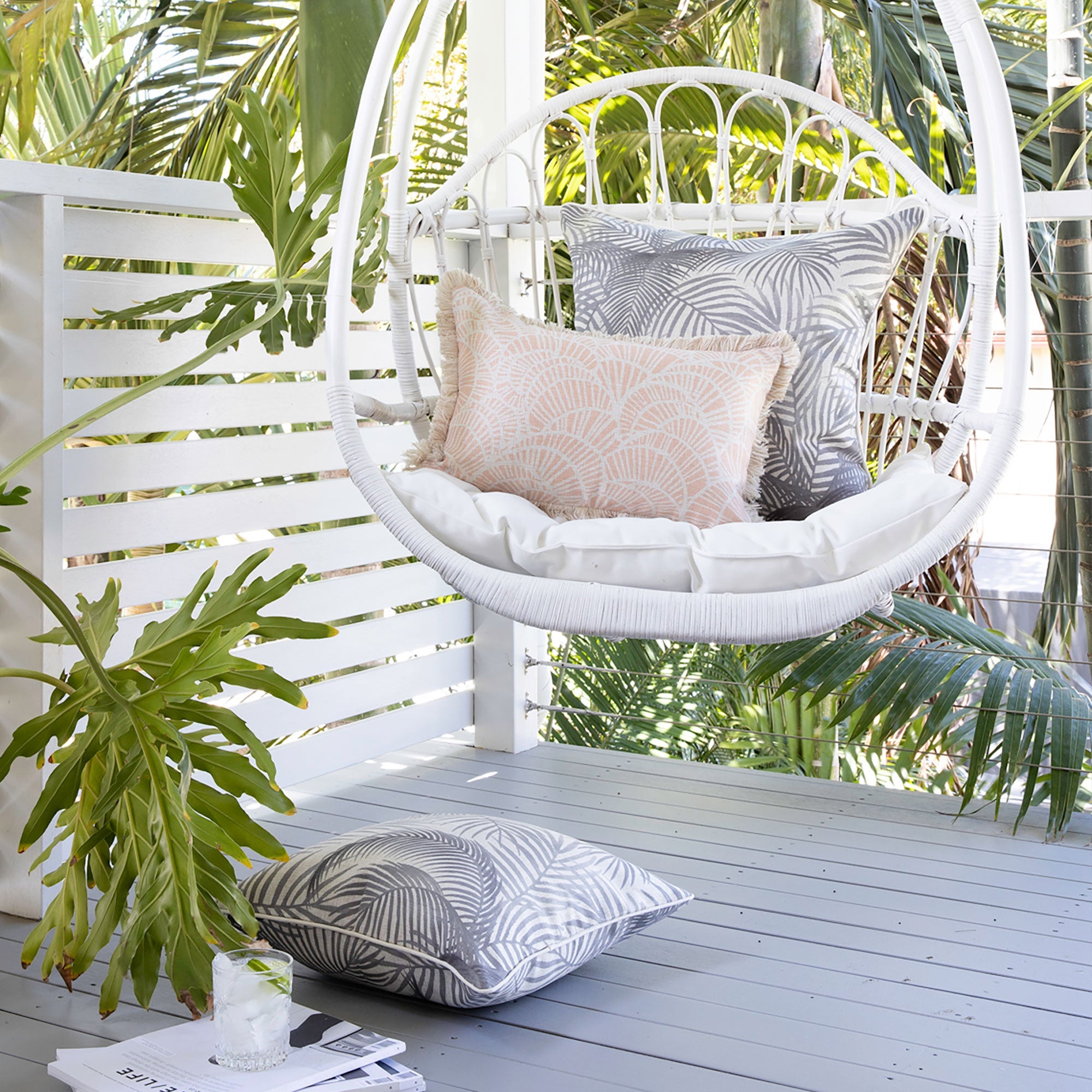 Cushion Cover-Coastal Fringe Natural-Positano Blush-35cm x 50cm