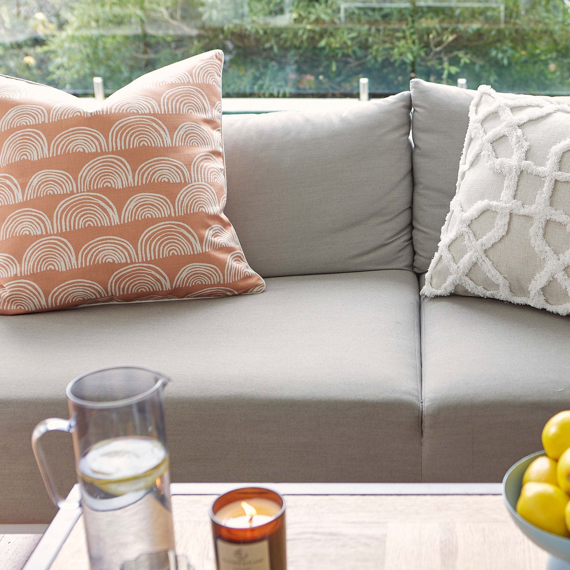 Cushion Cover-Boho Textured Single Sided-Lattice-50cm x 50cm