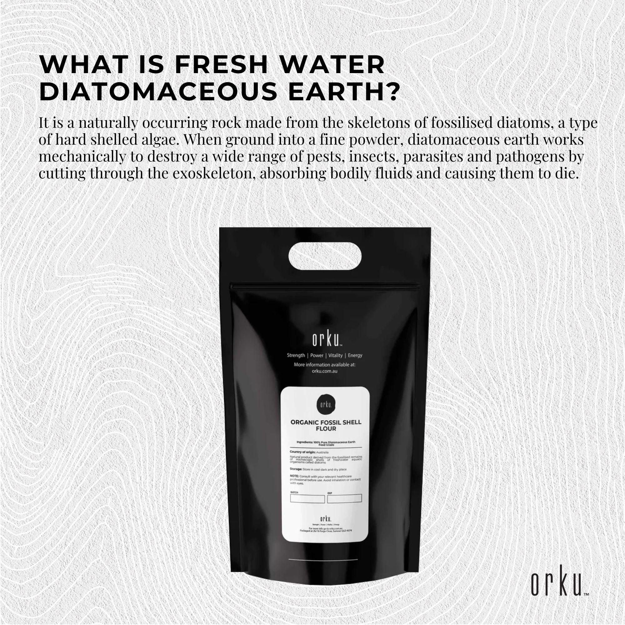 10Kg Organic Fine Diatomaceous Earth - Food Grade Fossil Shell Flour Powder