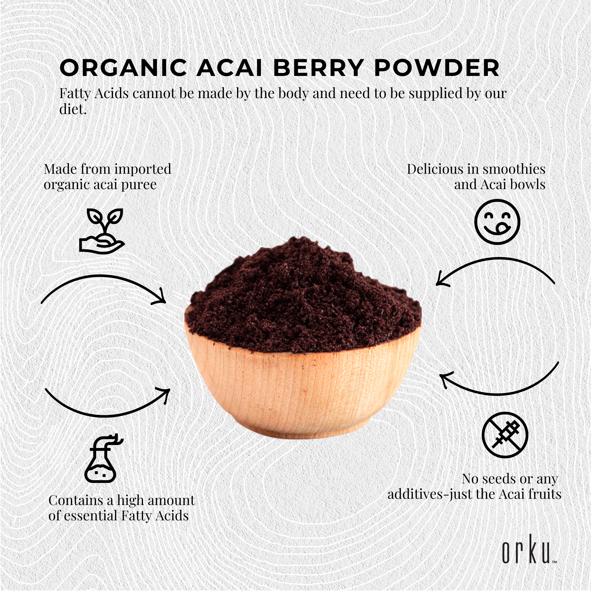 2.5kg Acai Powder Bucket 100% Organic - Superfood Amazon Berries
