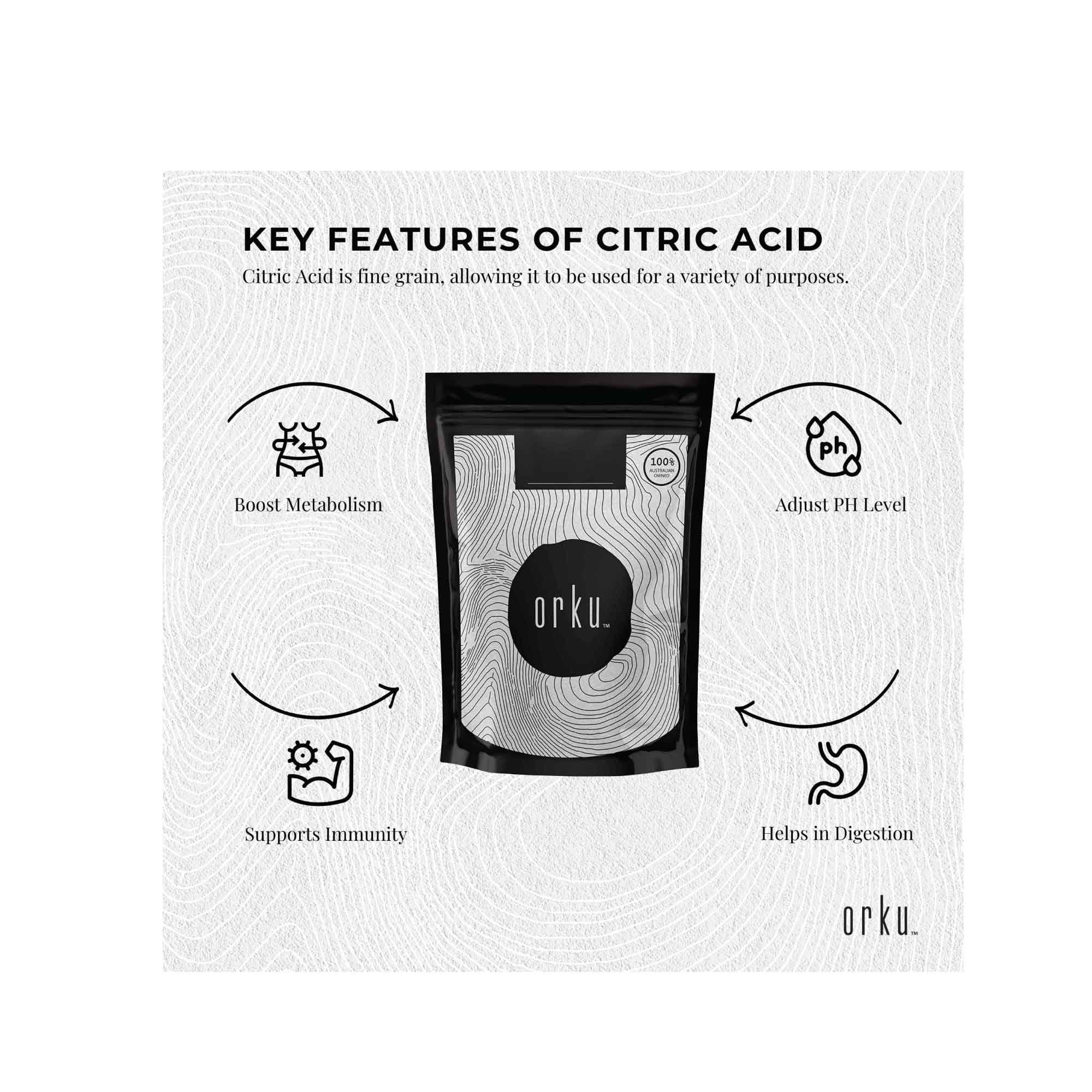 Bulk 10Kg Citric Acid Powder - Food Grade Anhydrous GMO Free Preservative c6h807