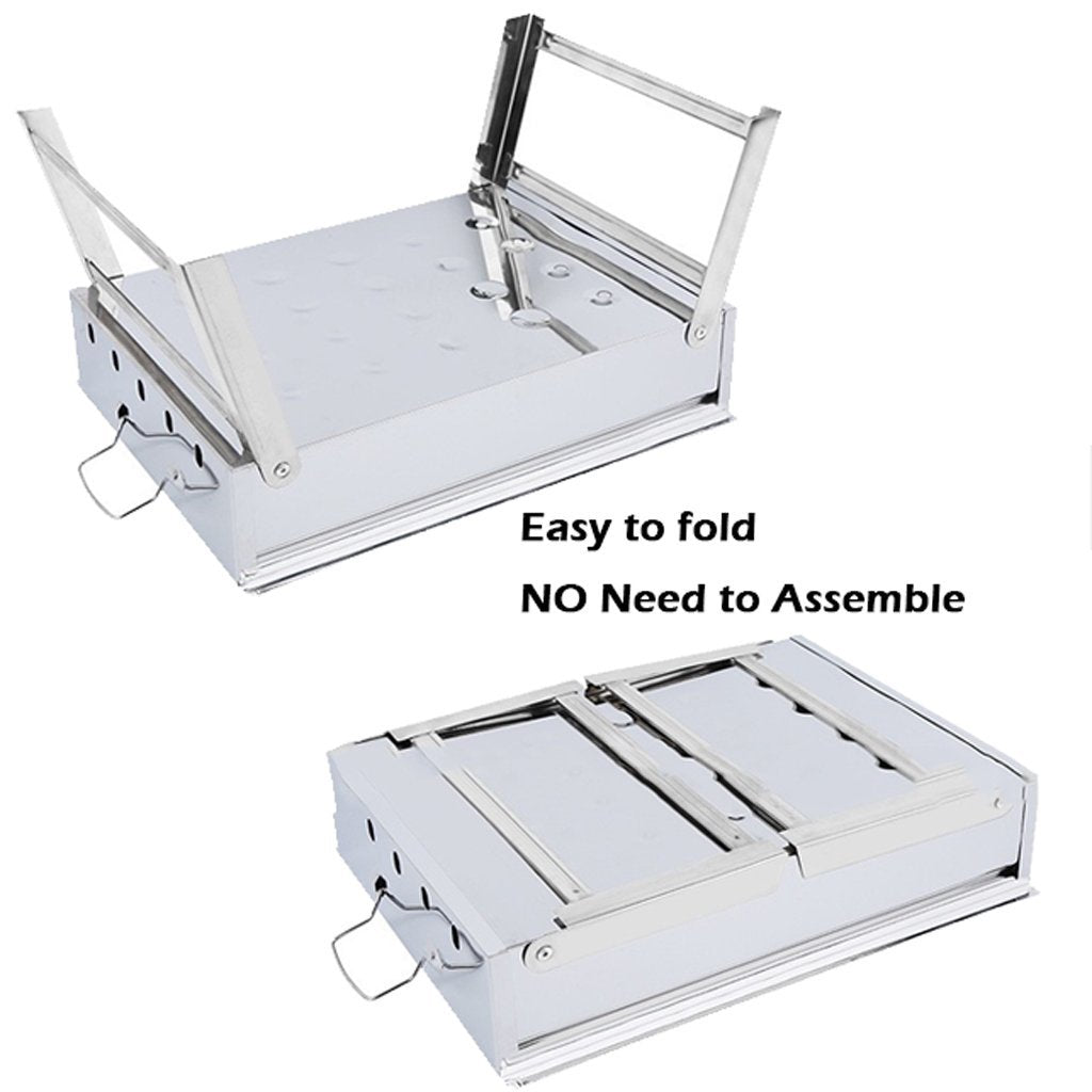 Charcoal BBQ Grill Stainless Steel Portable Outdoor Steel Rack Roaster