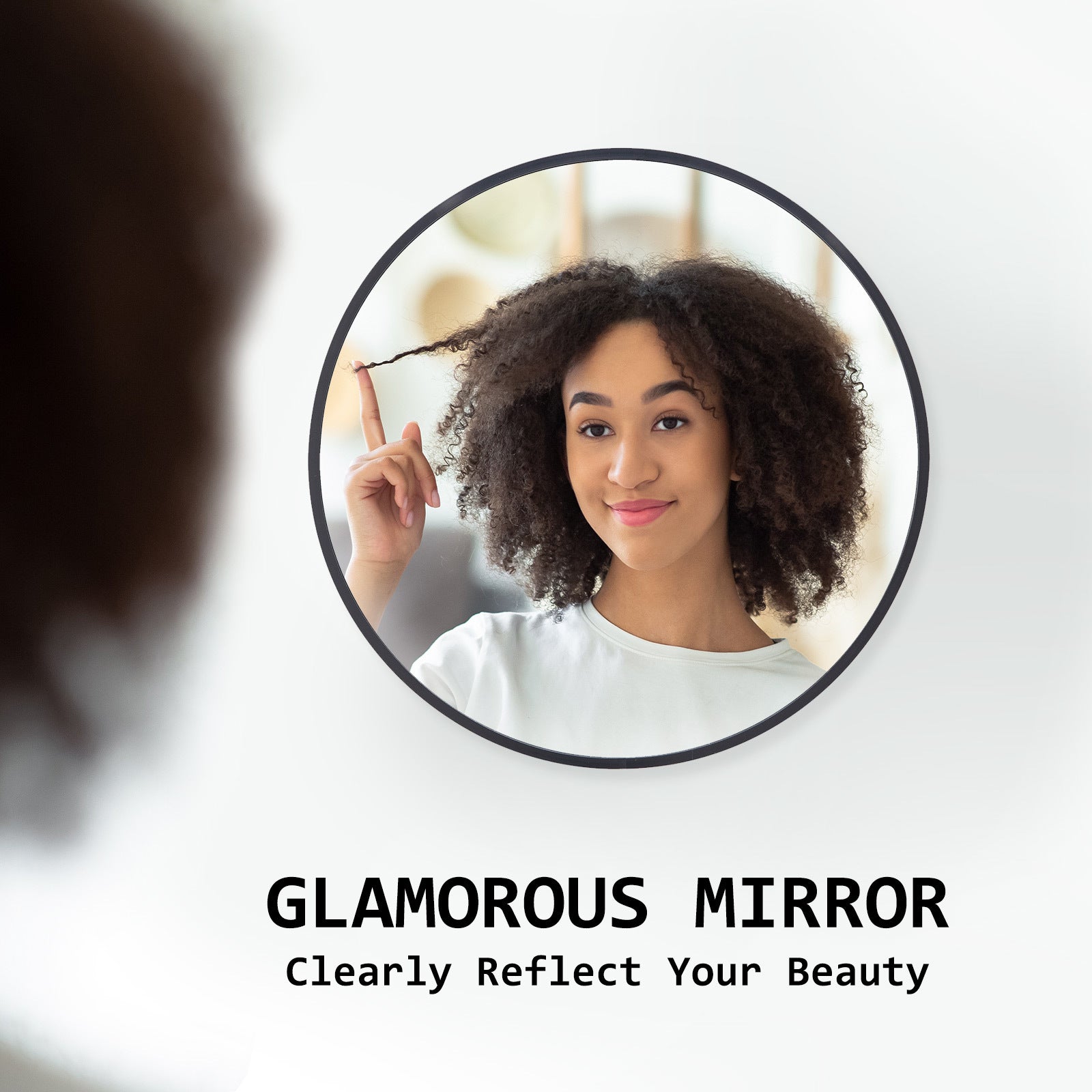 2 Set La Bella Black Wall Mirror Round Aluminum Frame Makeup Decor Bathroom Vanity 50cm