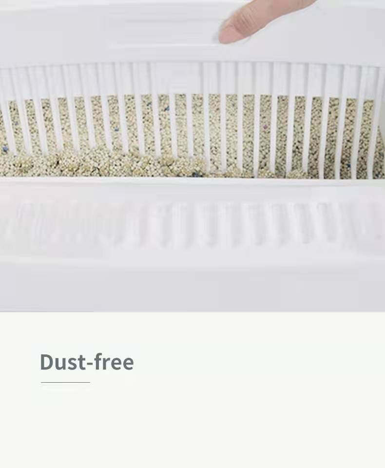 YES4PETS Large Cat Litter Tray Box Kitty Toilet with Rack Scoop & Drawer-Style Cleaning Box White