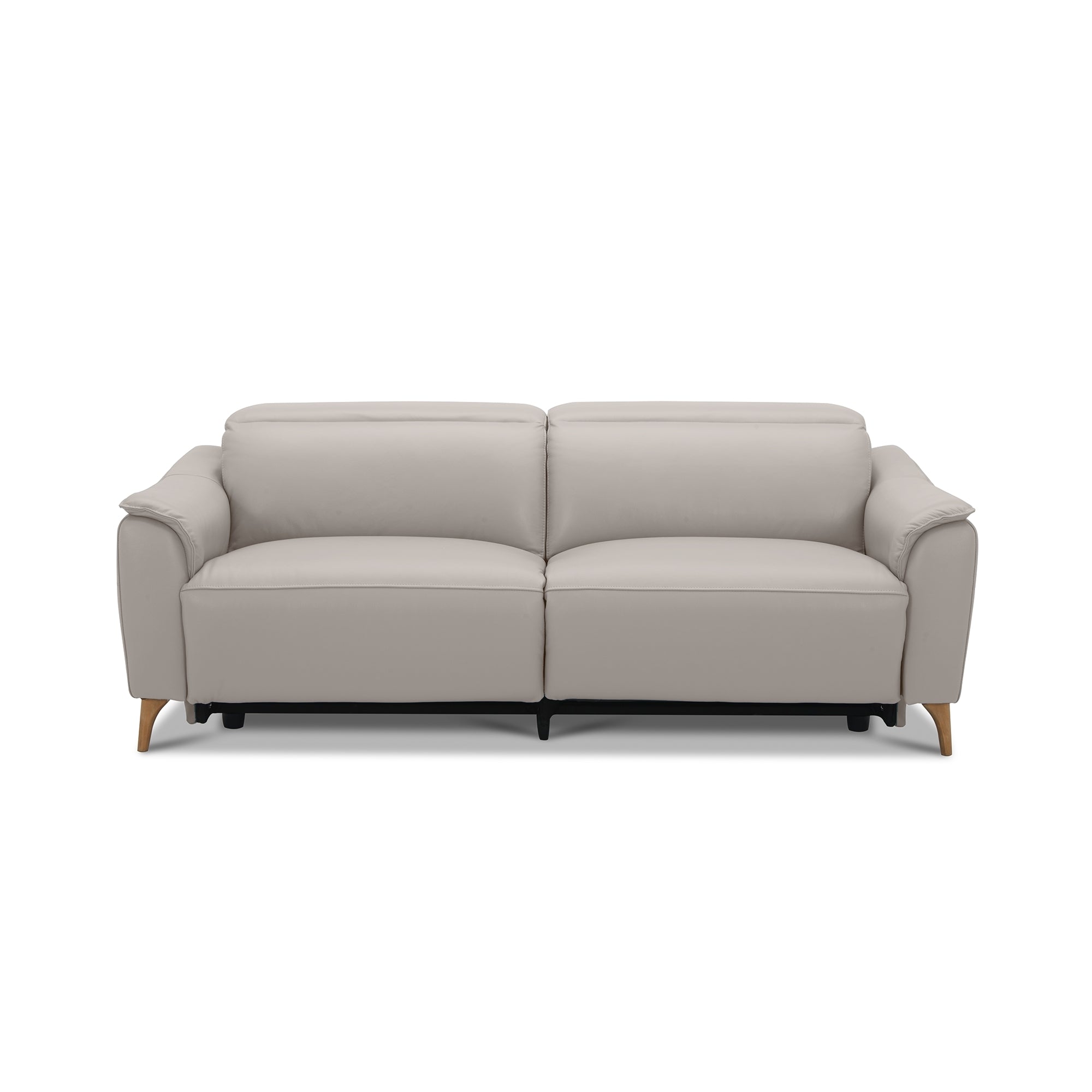 Inala 2.5 Seater Genuine Leather Sofa Lounge Electric Powered Recliner Light Grey