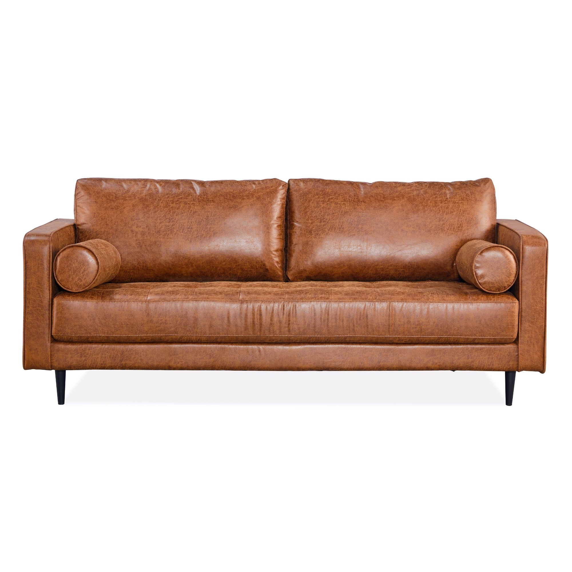 Chelsea 2 Seater Sofa Fabric Uplholstered Lounge Couch Light Brown