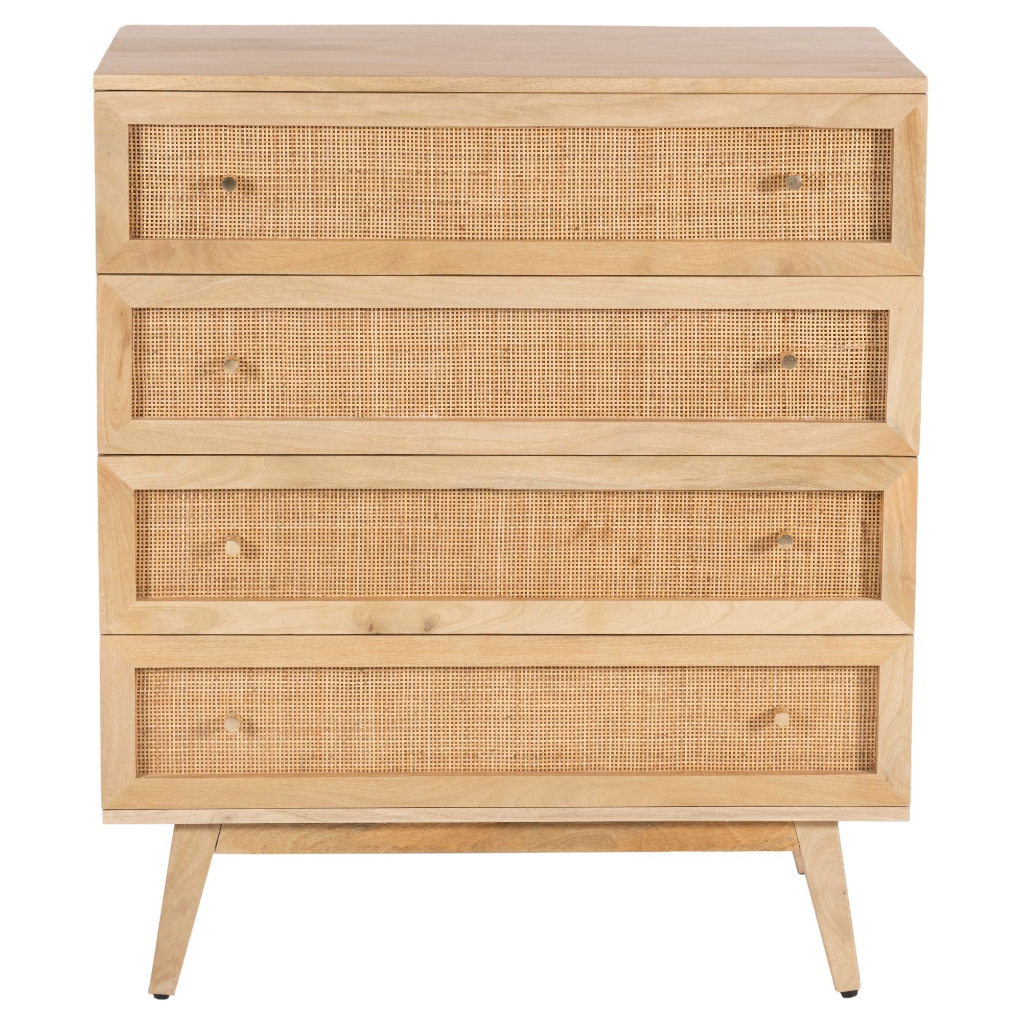 Olearia  Storage Cabinet Buffet Chest of 4 Drawer Mango Wood Rattan Natural