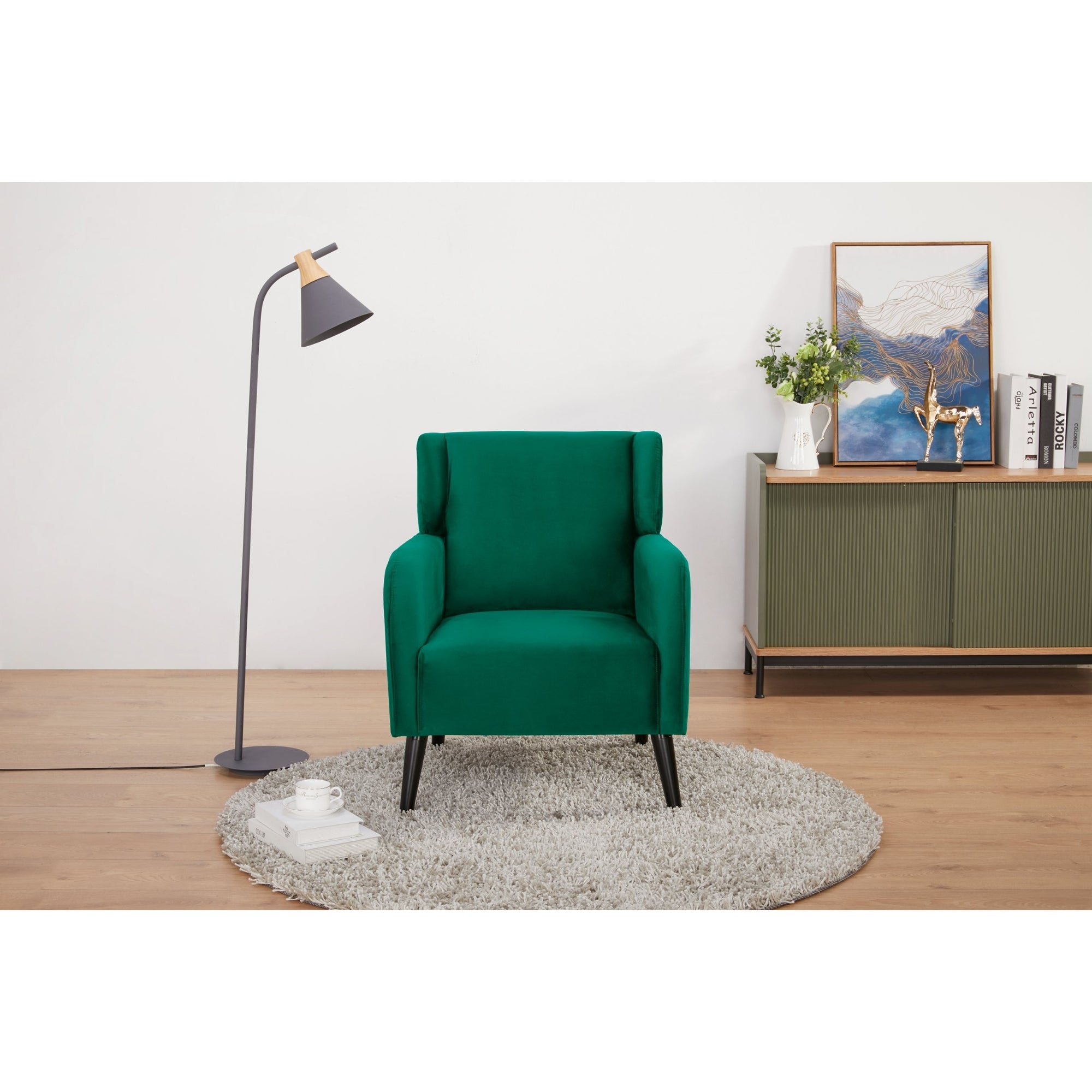 Bianca Accent Sofa Arm Chair Fabric Uplholstered Lounge Couch - Green