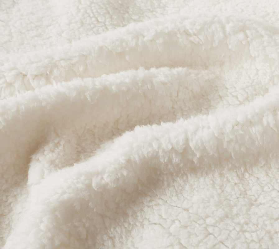 2-in-1 Teddy Sherpa Quilt Cover Set (King Size - Charcoal)