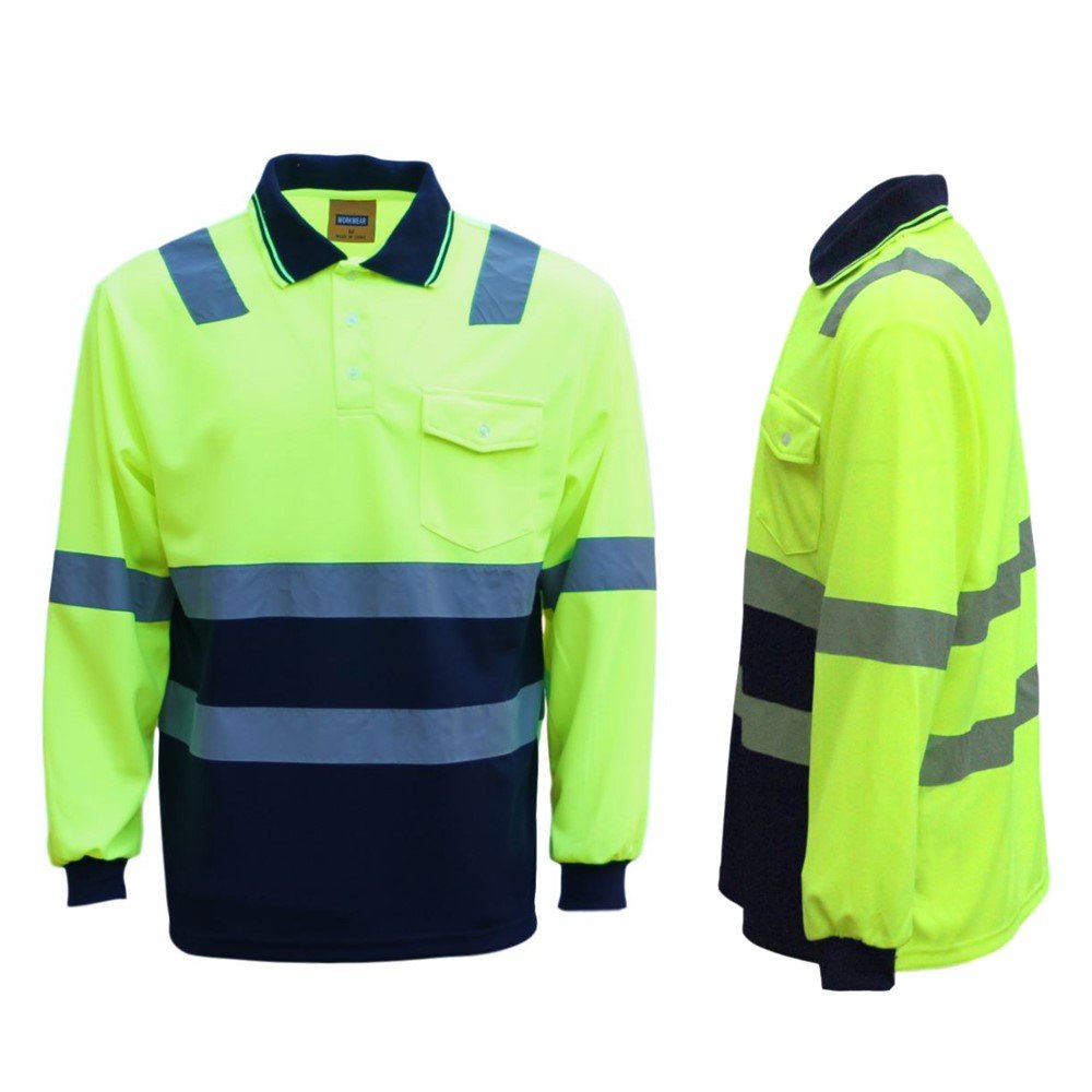 Gildan High Visibility Safety T-Shirt For Men 5.3oz Hi Vis Long Sleeve Work Shirt Safety Green Tee Xl