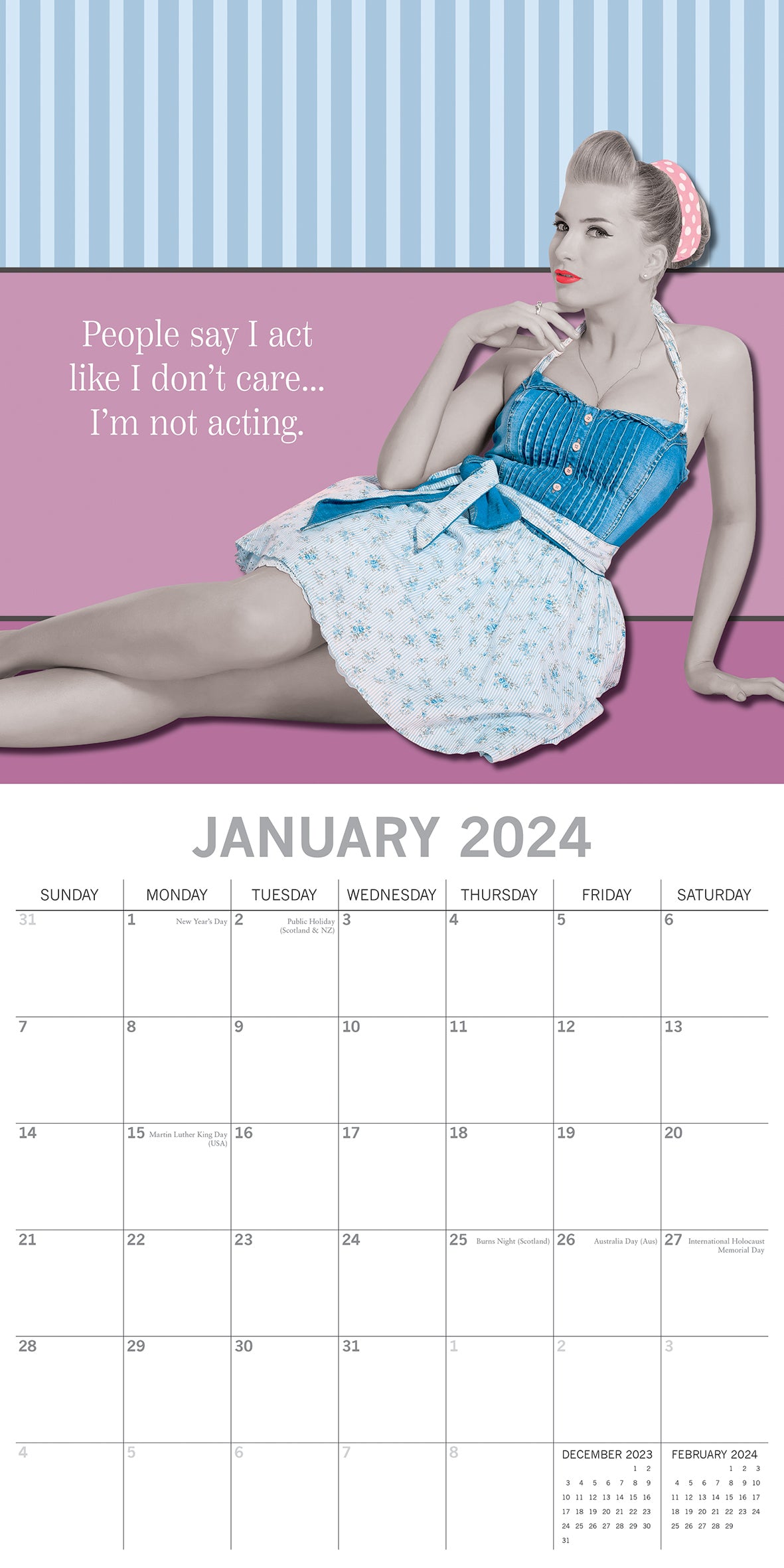 Bitchy Talk - 2024 Square Wall Calendar 16 Month Planner Christmas New Year Gift