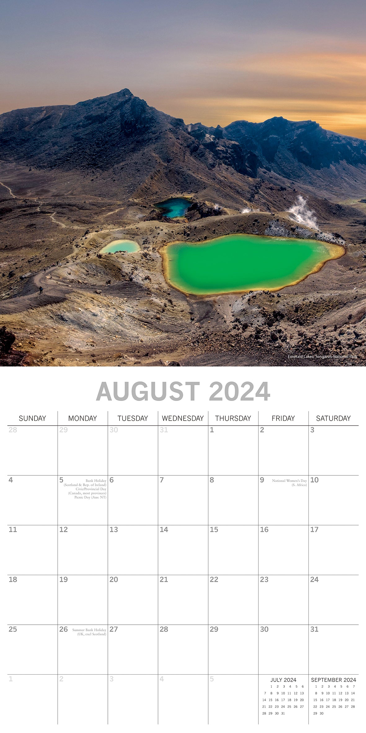 New Zealand - 2024 Square Wall Calendar 16 Month Planner Christmas New Year Gift