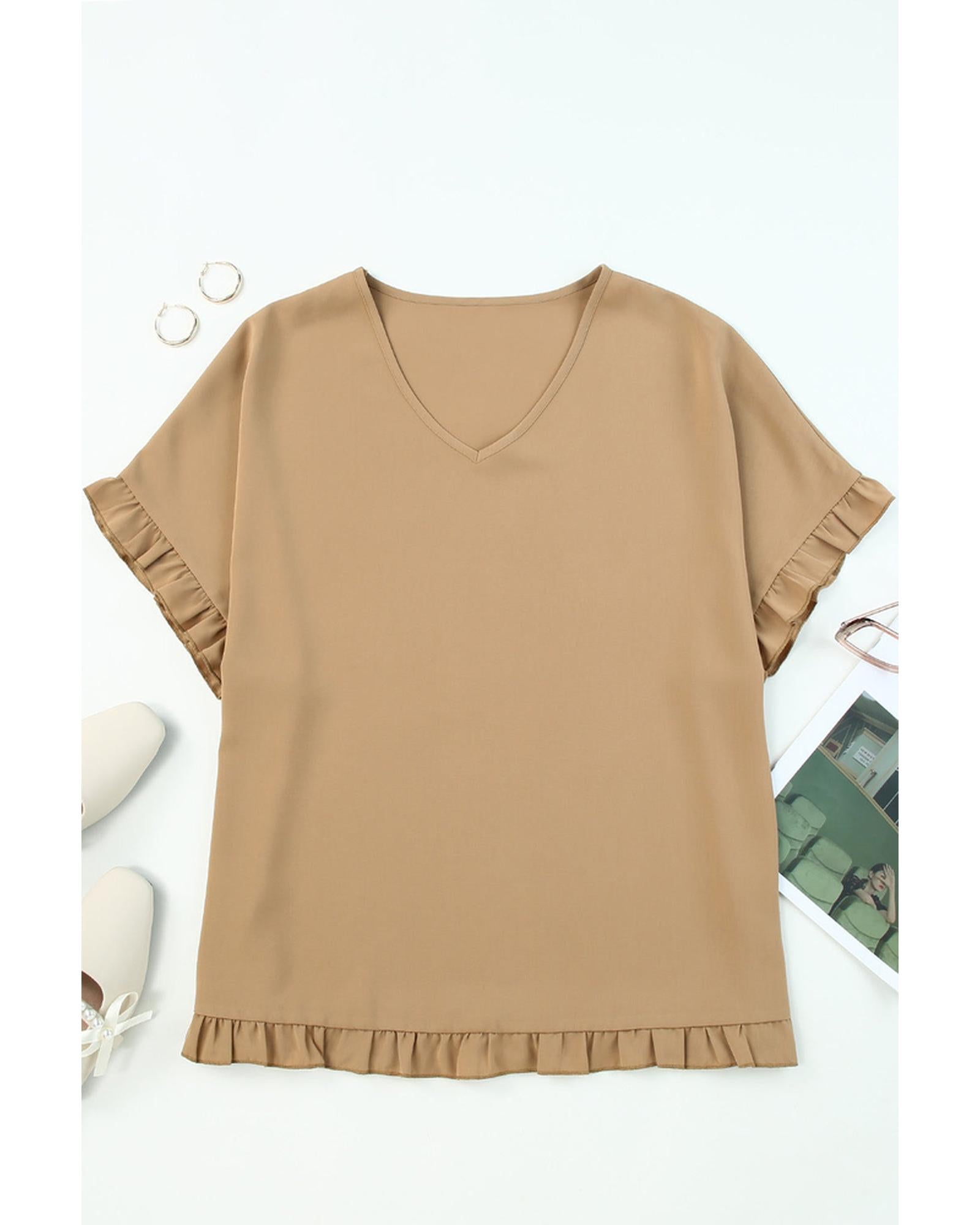 Azura Exchange Ruffle Trim Oversize Blouse - XL