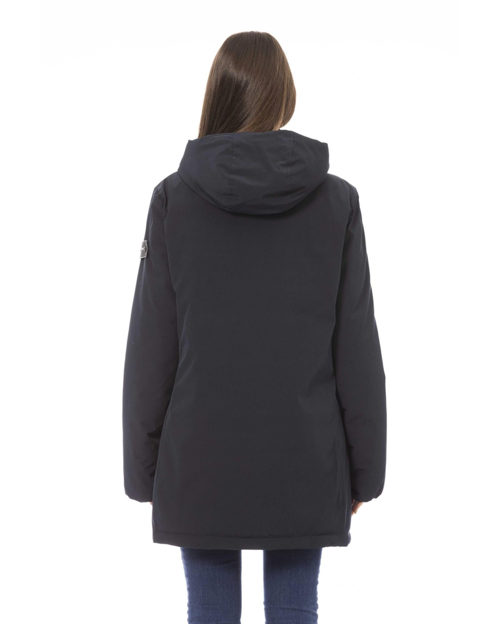 Monogrammed Long Down Jacket with Adjustable Hood L Women
