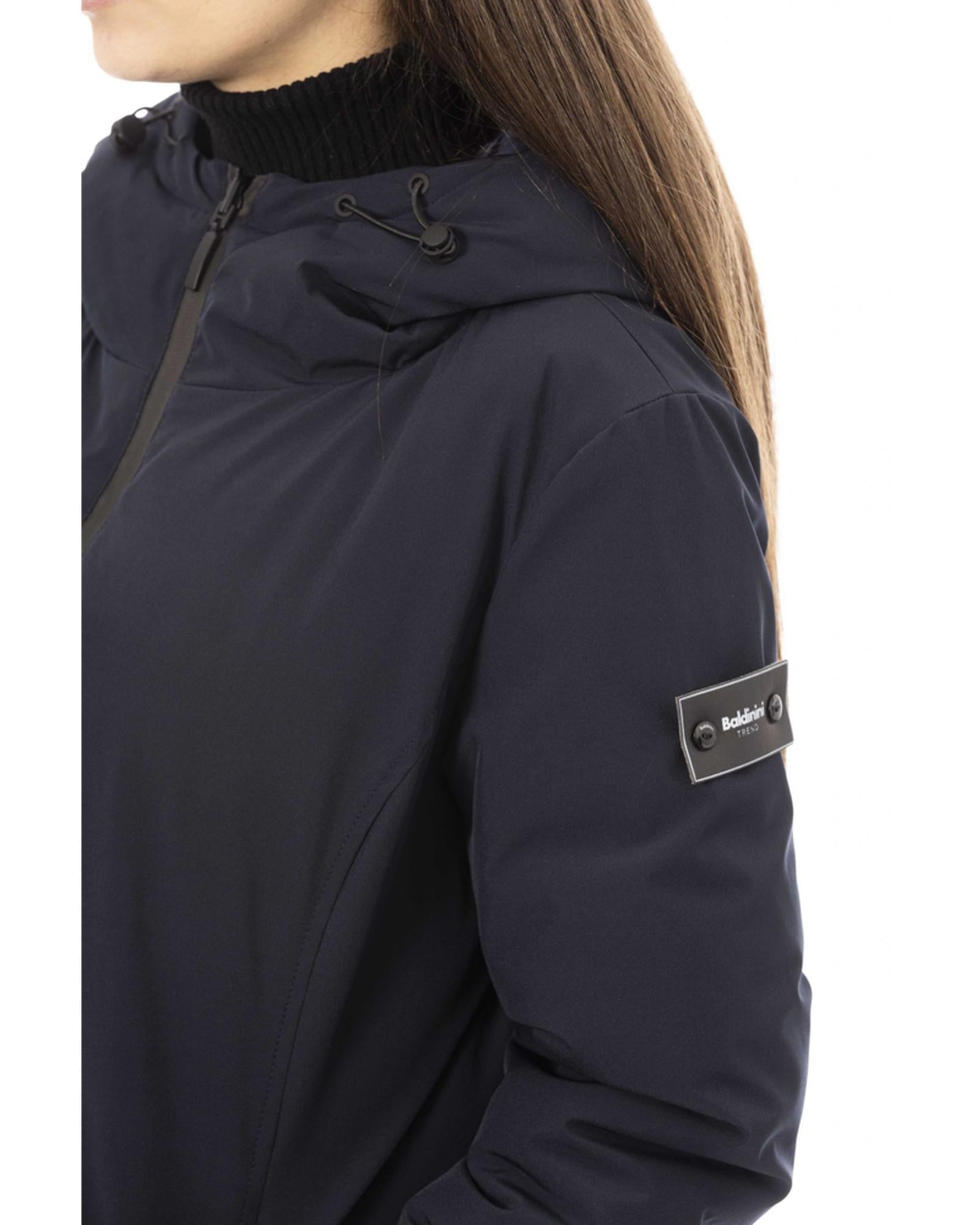 Monogrammed Long Down Jacket with Adjustable Hood L Women