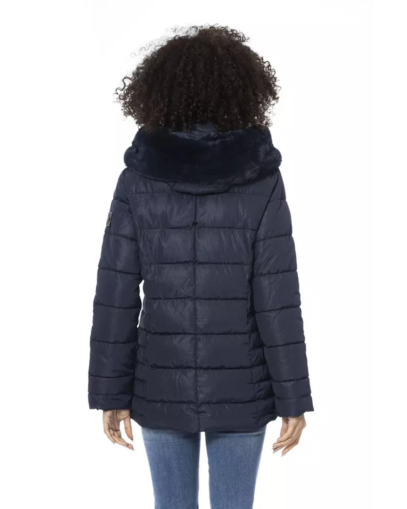 Metal Monogram Long Down Jacket with Adjustable Fur Hood 2XL Women