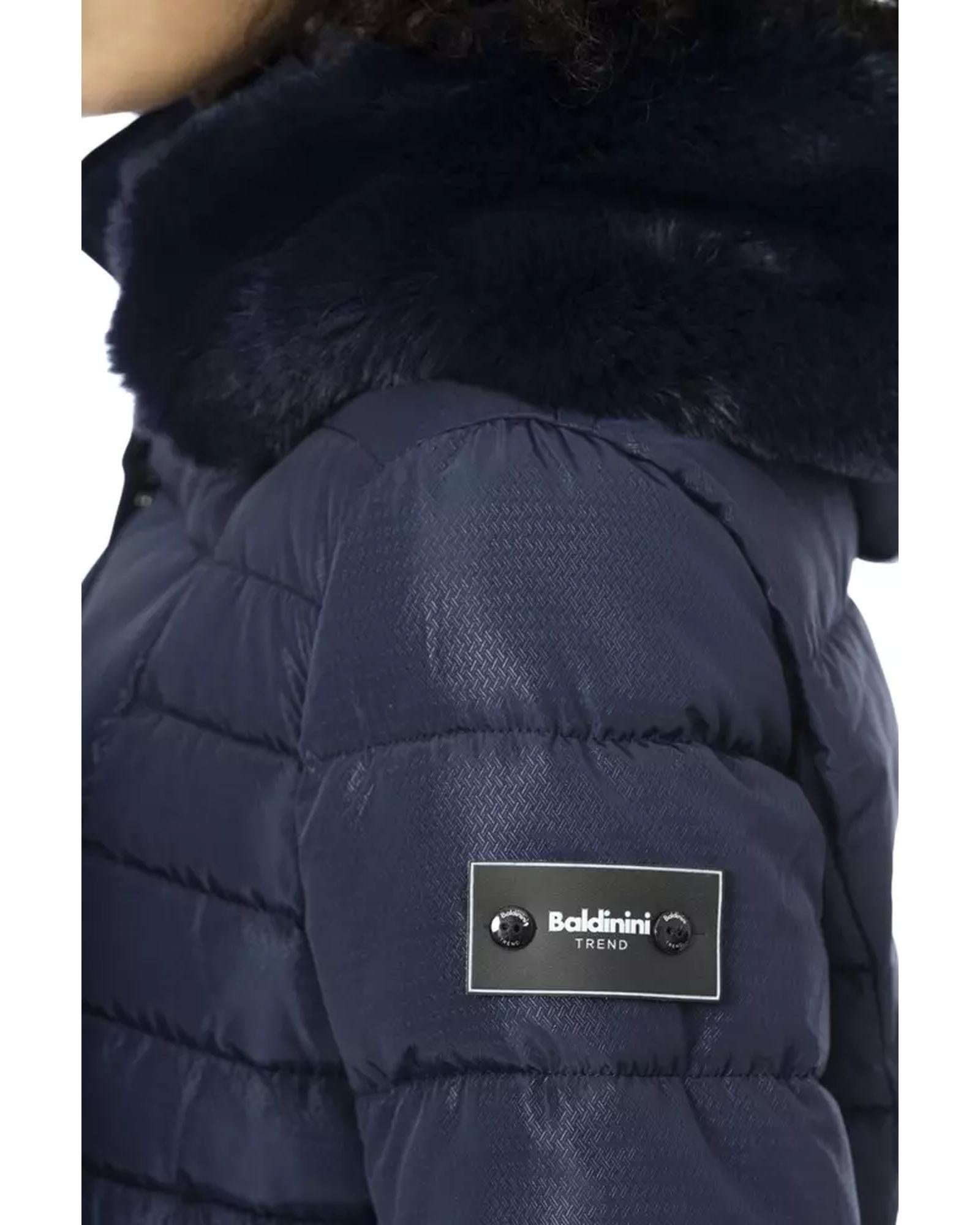 Metal Monogram Long Down Jacket with Adjustable Fur Hood 2XL Women