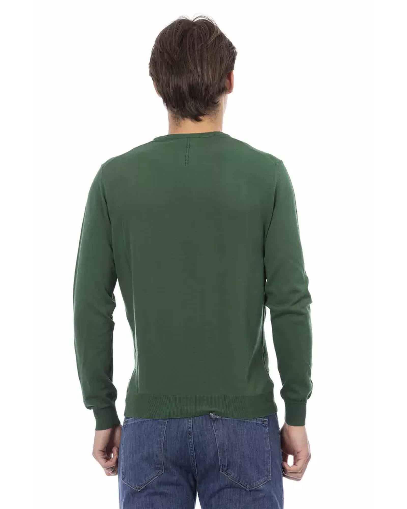 Long-sleeve Ribbed Crew Neck Sweater with Logo Insert 2XL Men