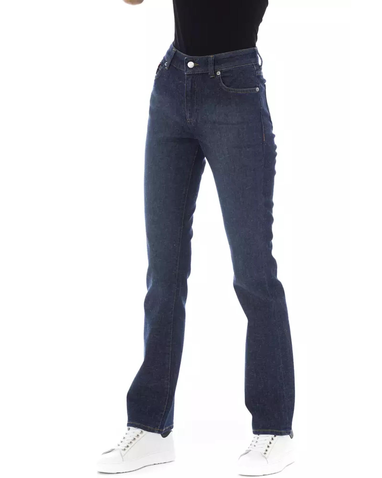 Logoed Button Regular Jeans with Tricolor Insert and Rear Pockets W32 US Women