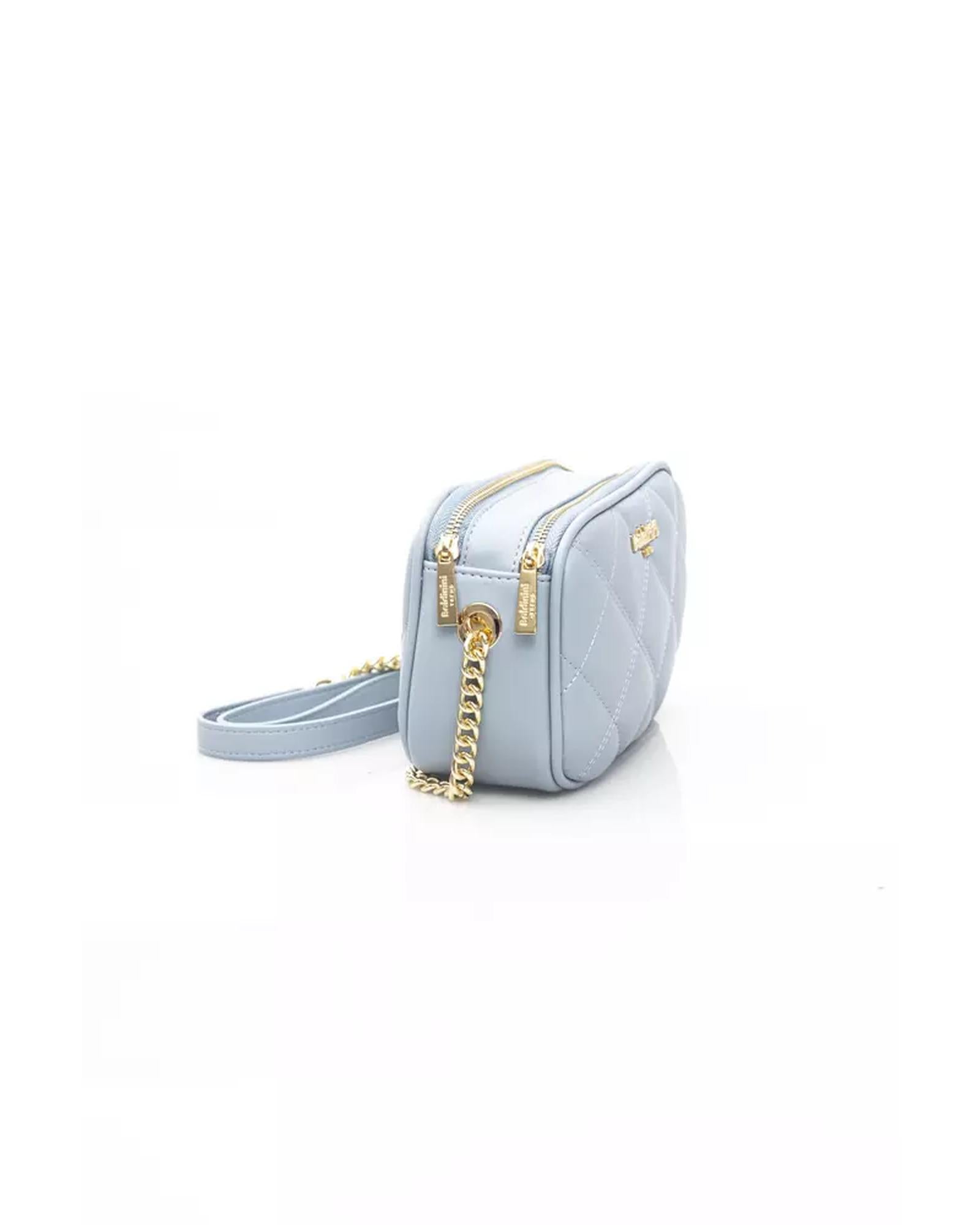 Golden Logo Shoulder Bag with Zip Closure and Double Compartment One Size Women