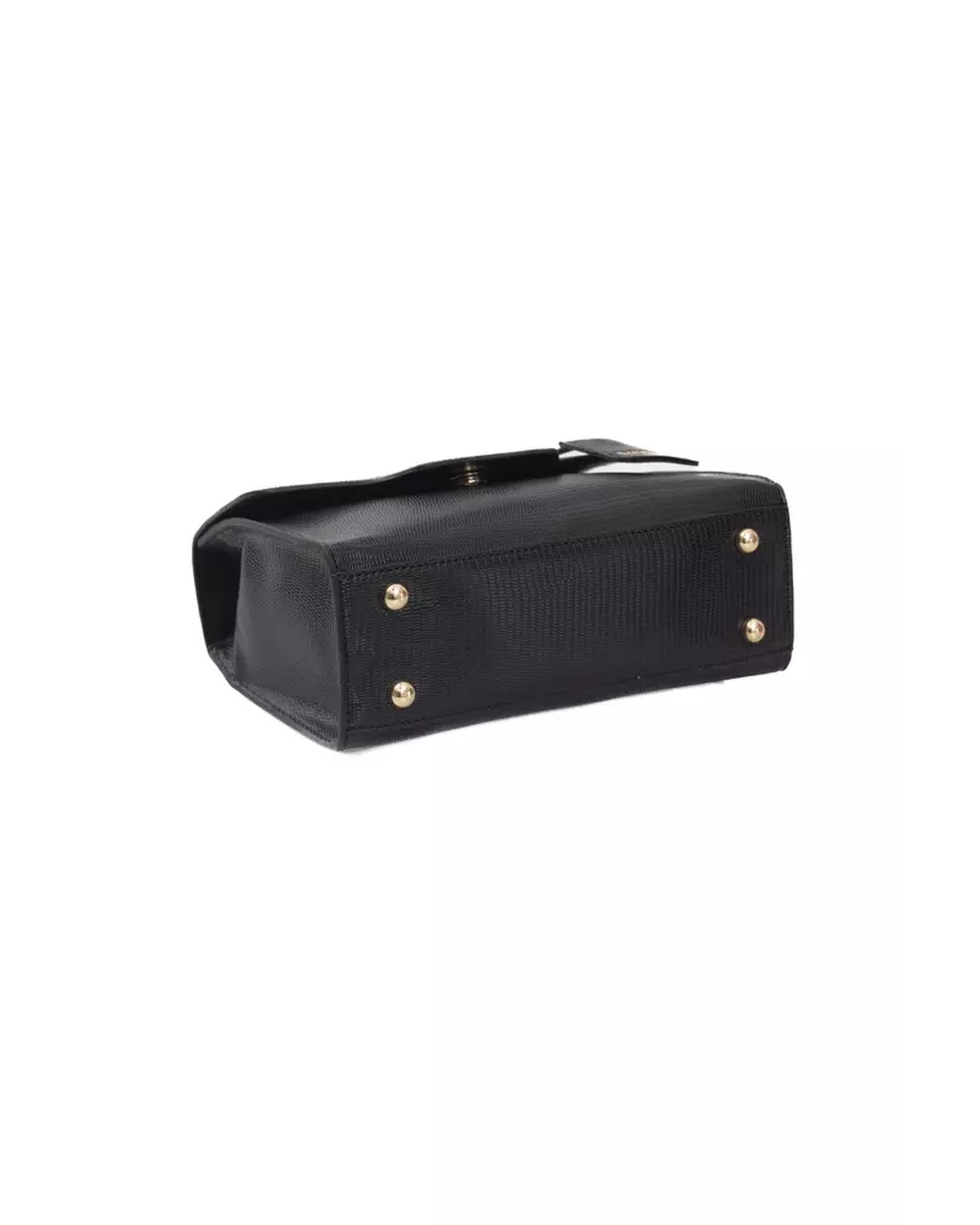 Golden Logoed Flap Shoulder Bag with Internal Compartments