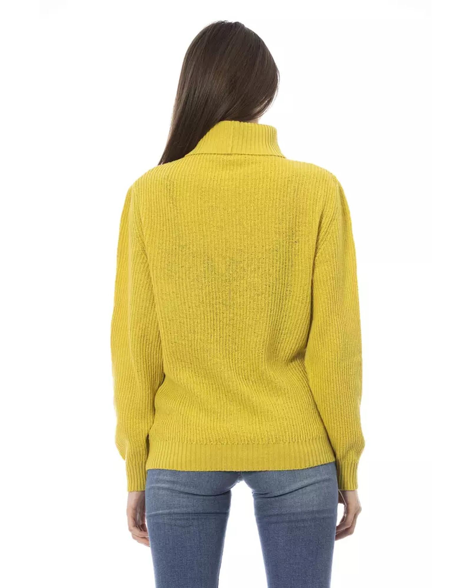 Ribbed Turtleneck Sweater with Metal Monogram M Women