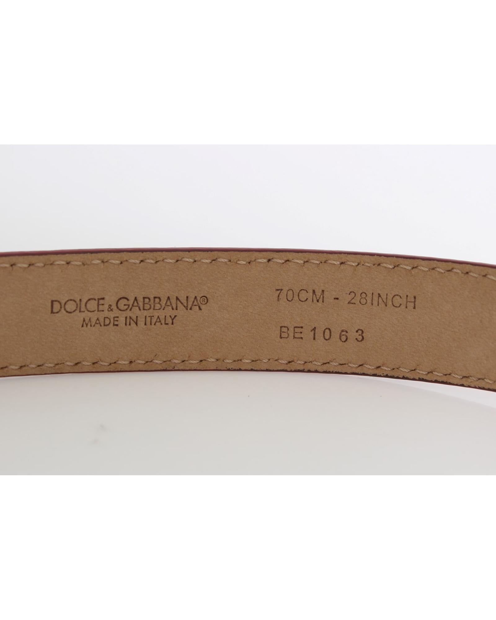 Authentic Dolce &amp; Gabbana Womens Snakeskin Belt with Silver Buckle 80 cm Women