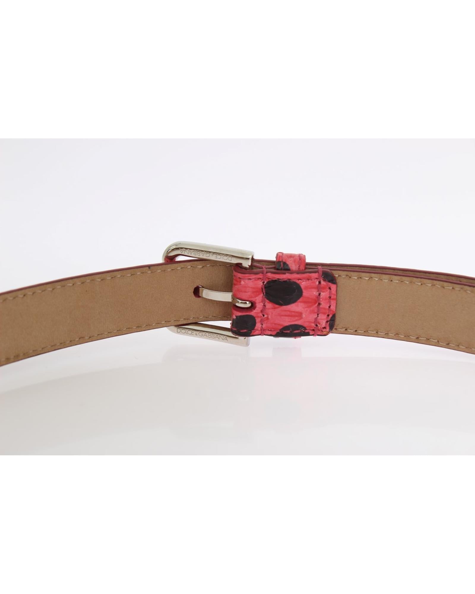 Authentic Dolce &amp; Gabbana Womens Snakeskin Belt with Silver Buckle 80 cm Women