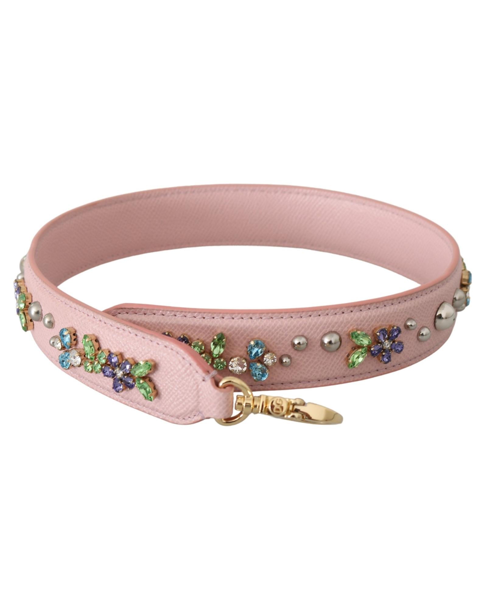Dolce &amp; Gabbana Crystal Studs Leather Shoulder Strap One Size Women