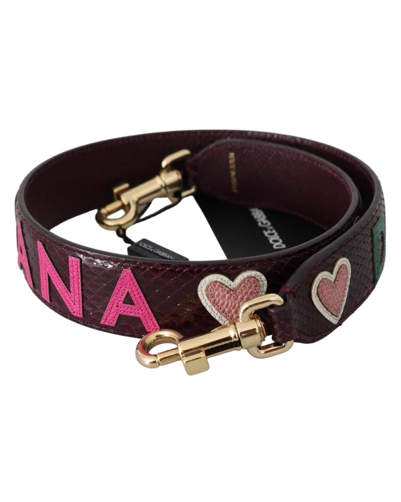Genuine Dolce &amp; Gabbana Bordeaux Shoulder Strap with Applique Detail One Size Women