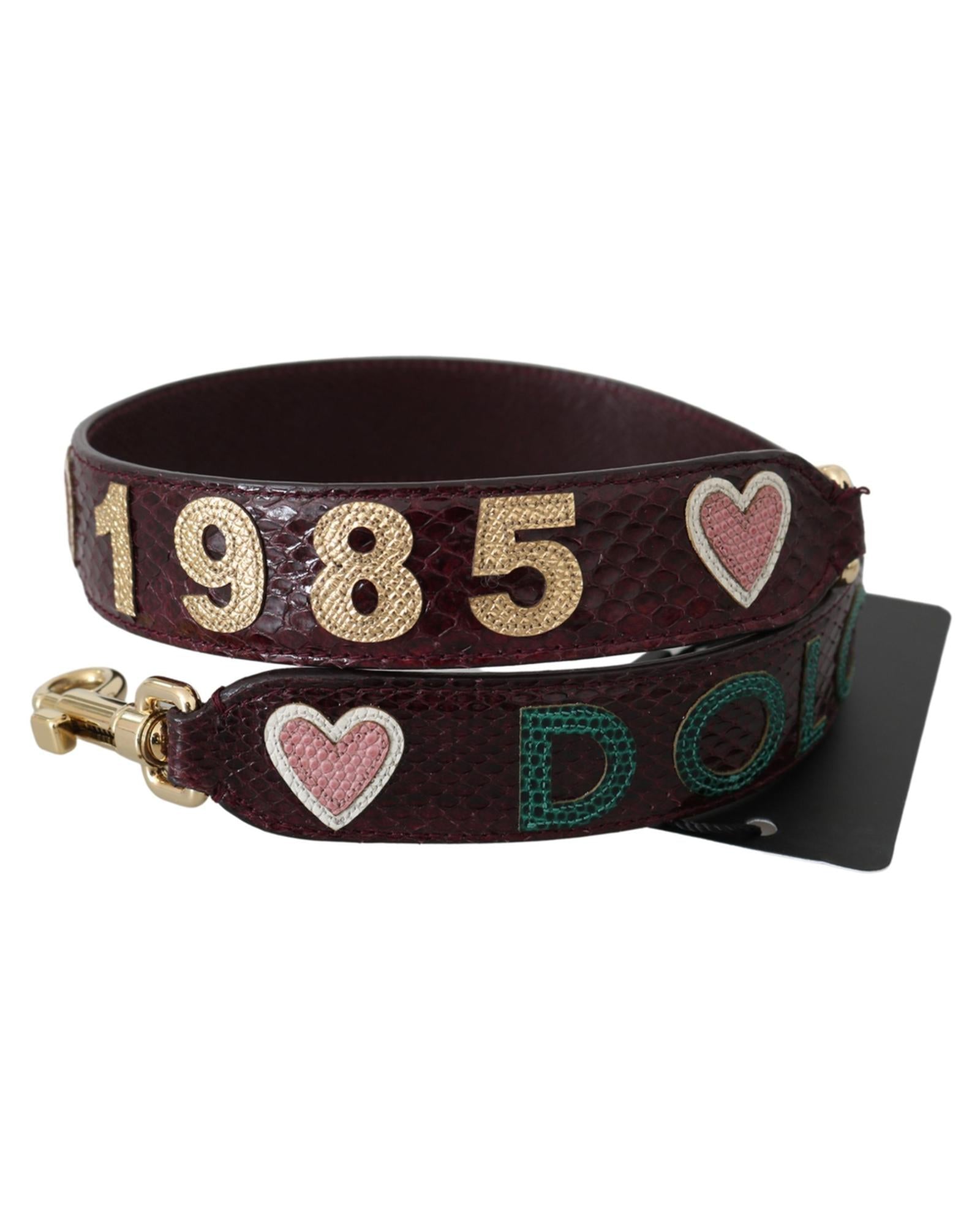 Genuine Dolce &amp; Gabbana Bordeaux Shoulder Strap with Applique Detail One Size Women