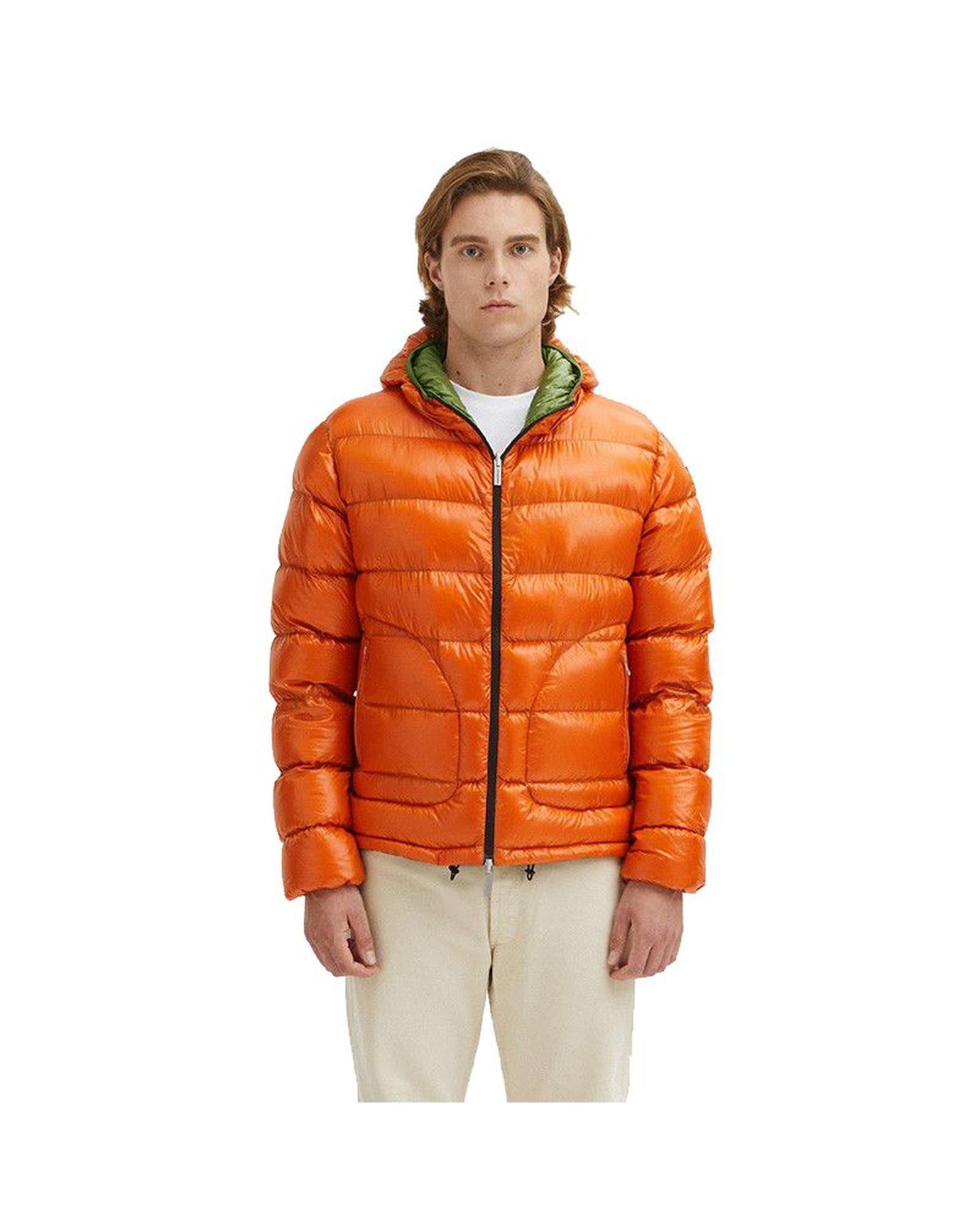 Reversible Hooded Down Jacket with Zip Closure L Men