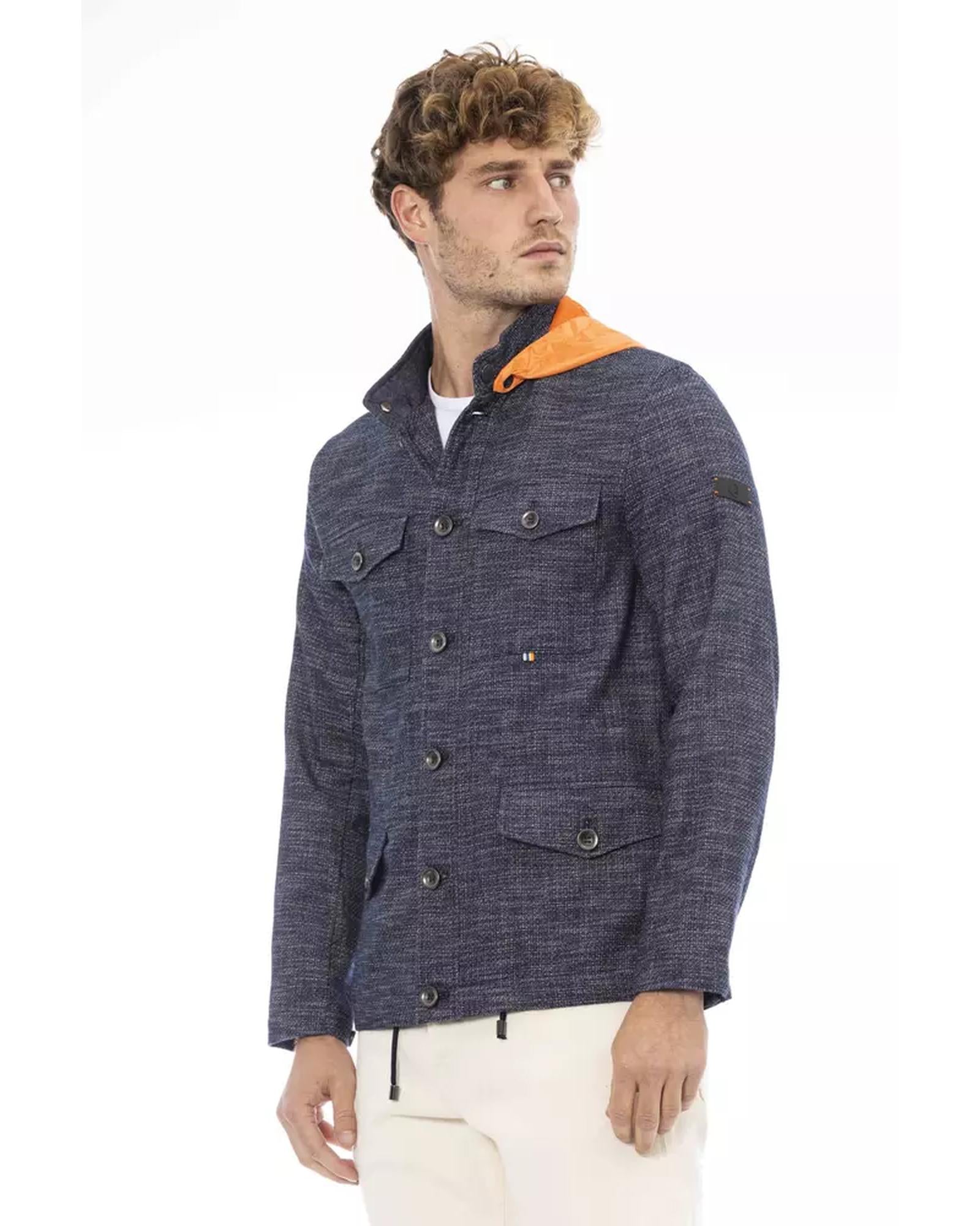 Waterproof Jacket with Convertible Braces and Button Closure 48 IT Men