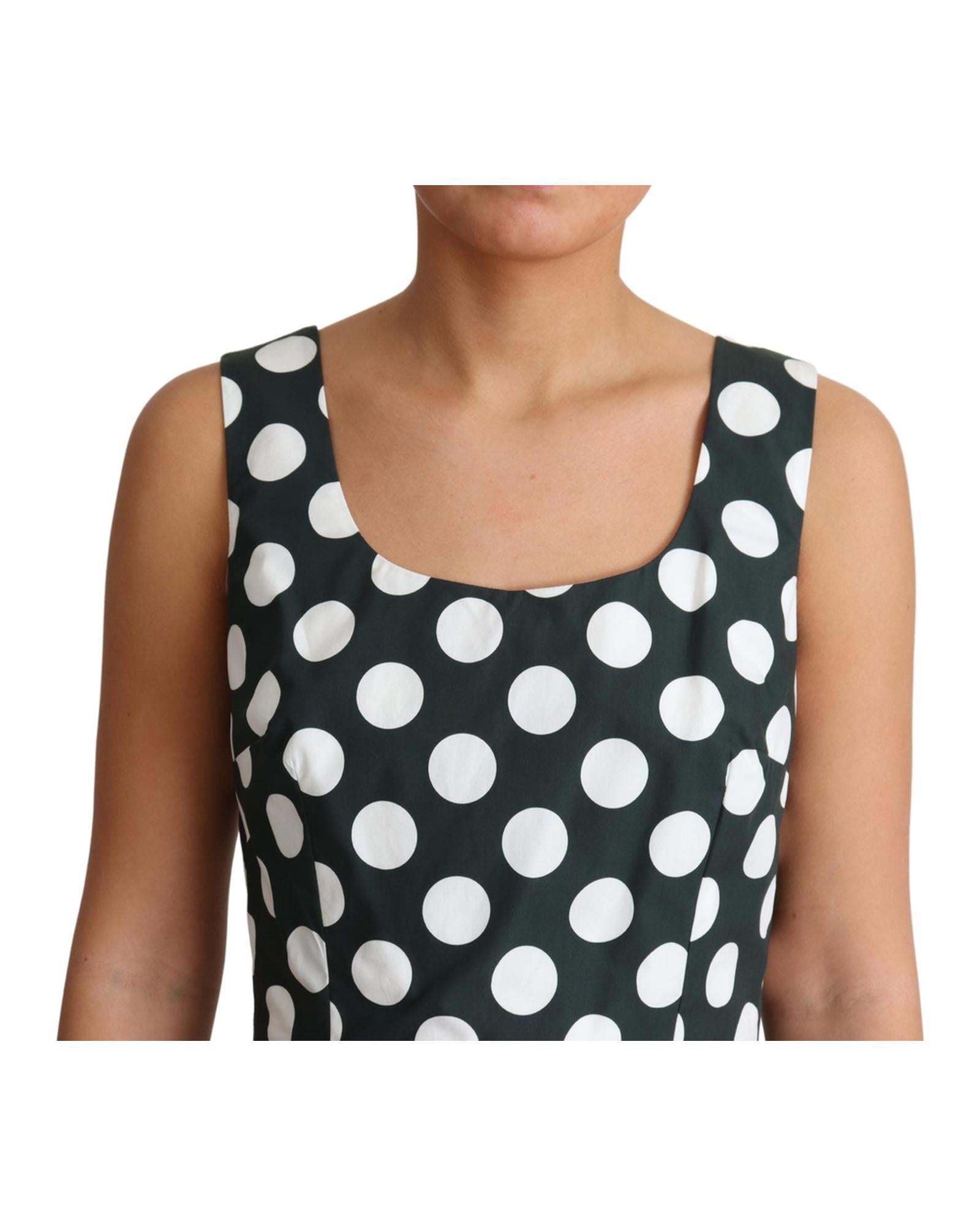 Dolce &amp; Gabbana Sleeveless A-Line Dress with Polka Dots 42 IT Women