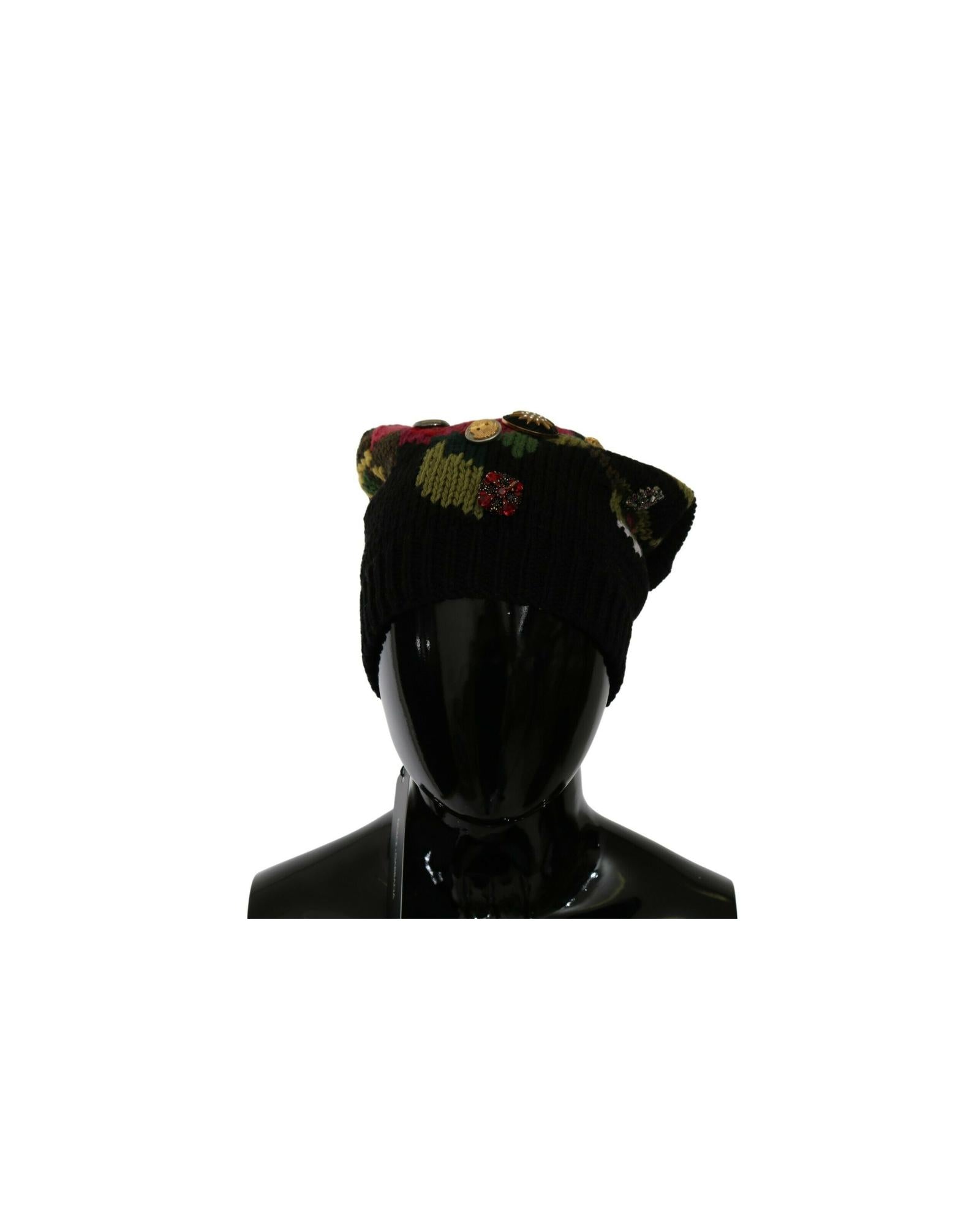 Floral Knitted Wool Beanie by Dolce &amp; Gabbana One Size Women