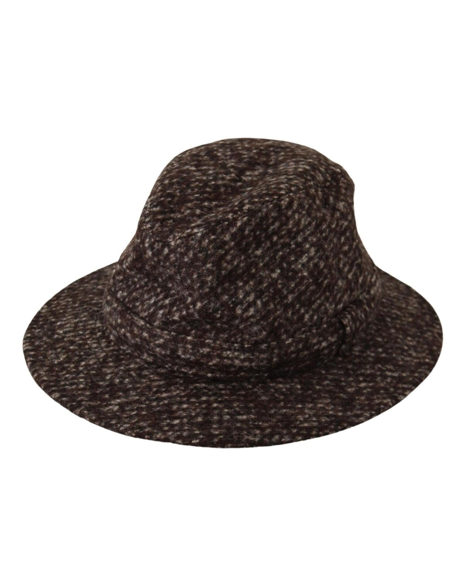 Authentic Dolce &amp; Gabbana Gray Melange Tweed Hat 57 cm Women