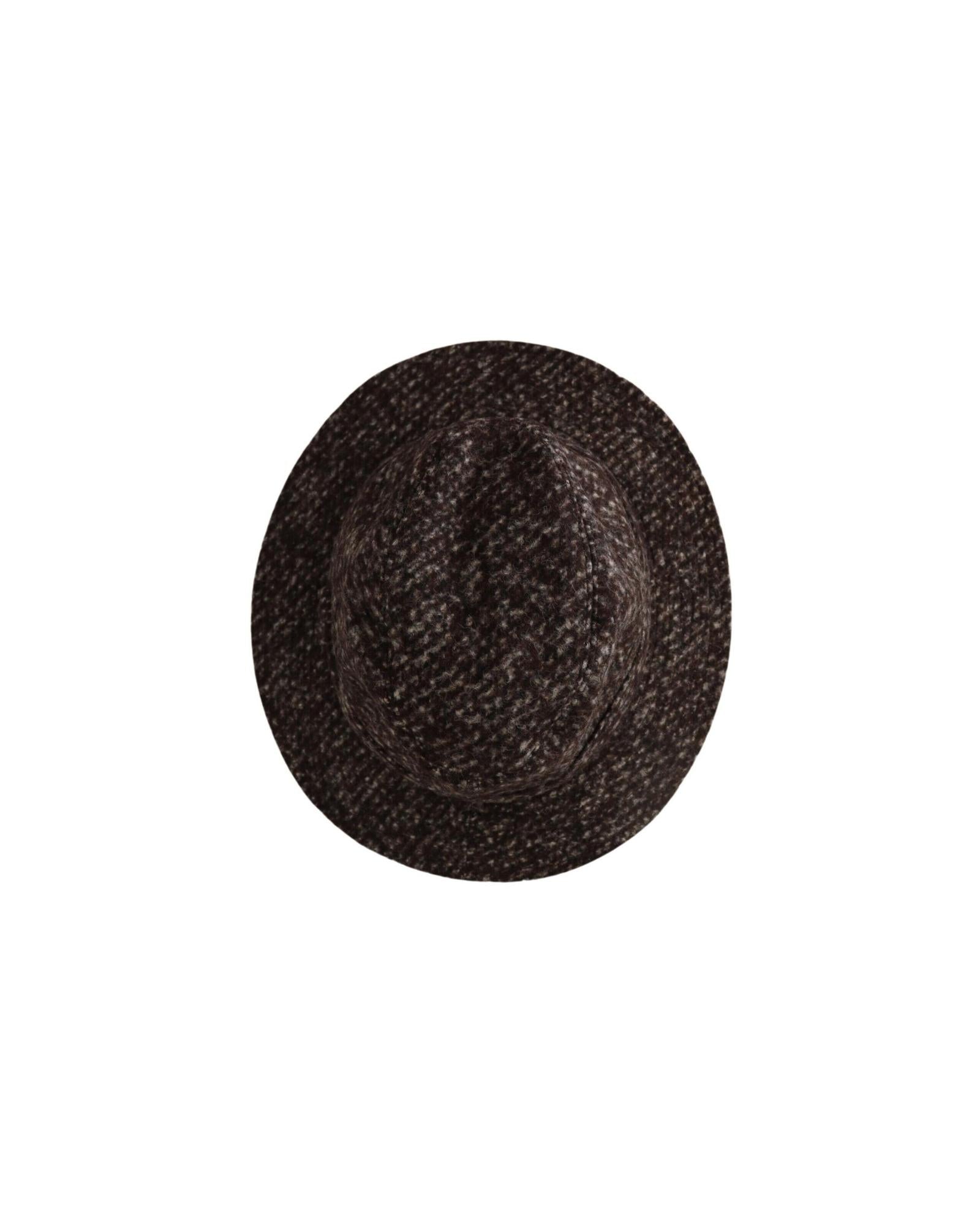 Authentic Dolce &amp; Gabbana Gray Melange Tweed Hat 57 cm Women