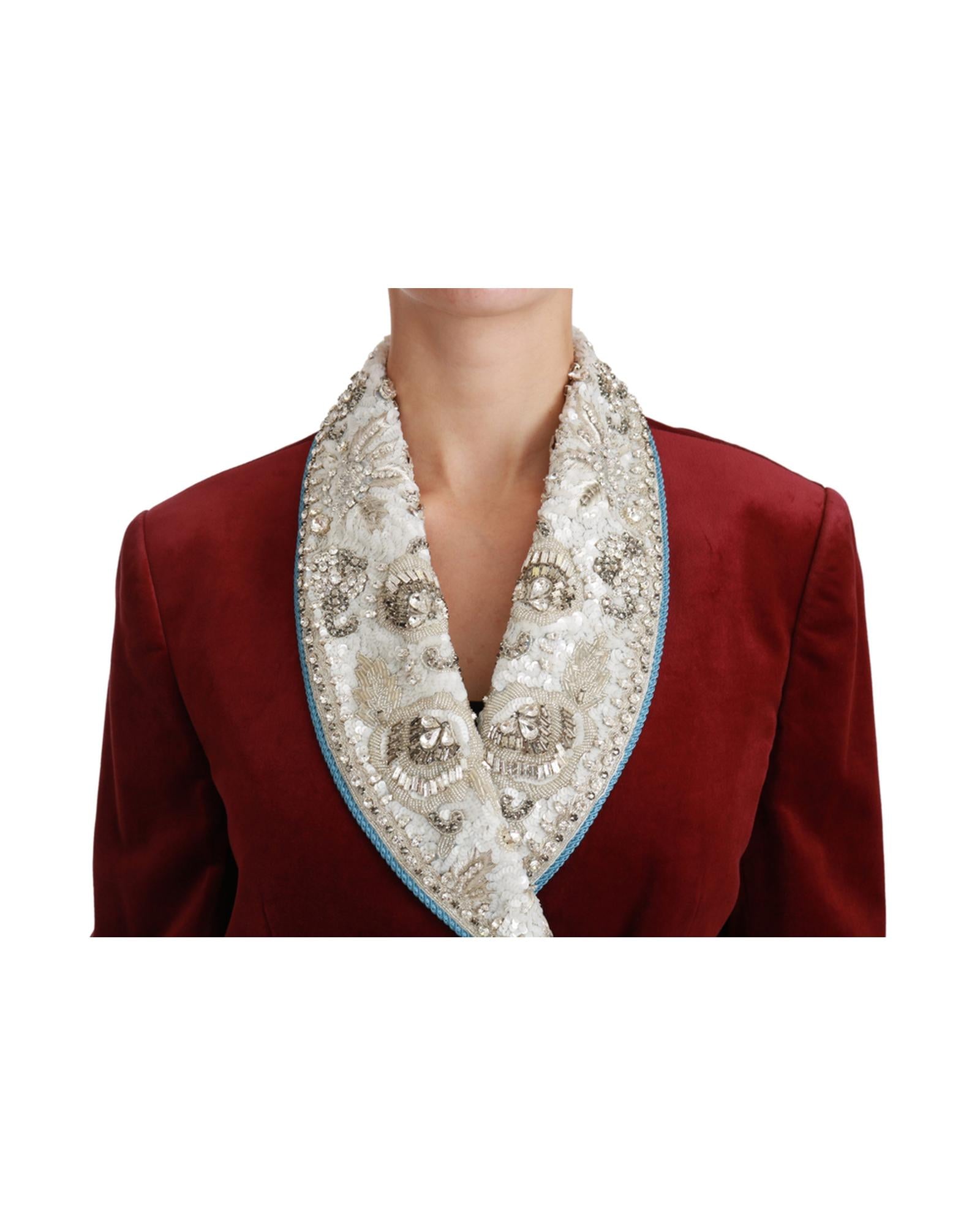 DOLCE &amp; GABBANA Double Breasted Blazer with Baroque Detailing 44 IT Women